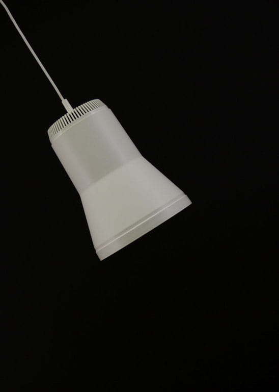 Vintage pendant lamp plastic white 1970s 
