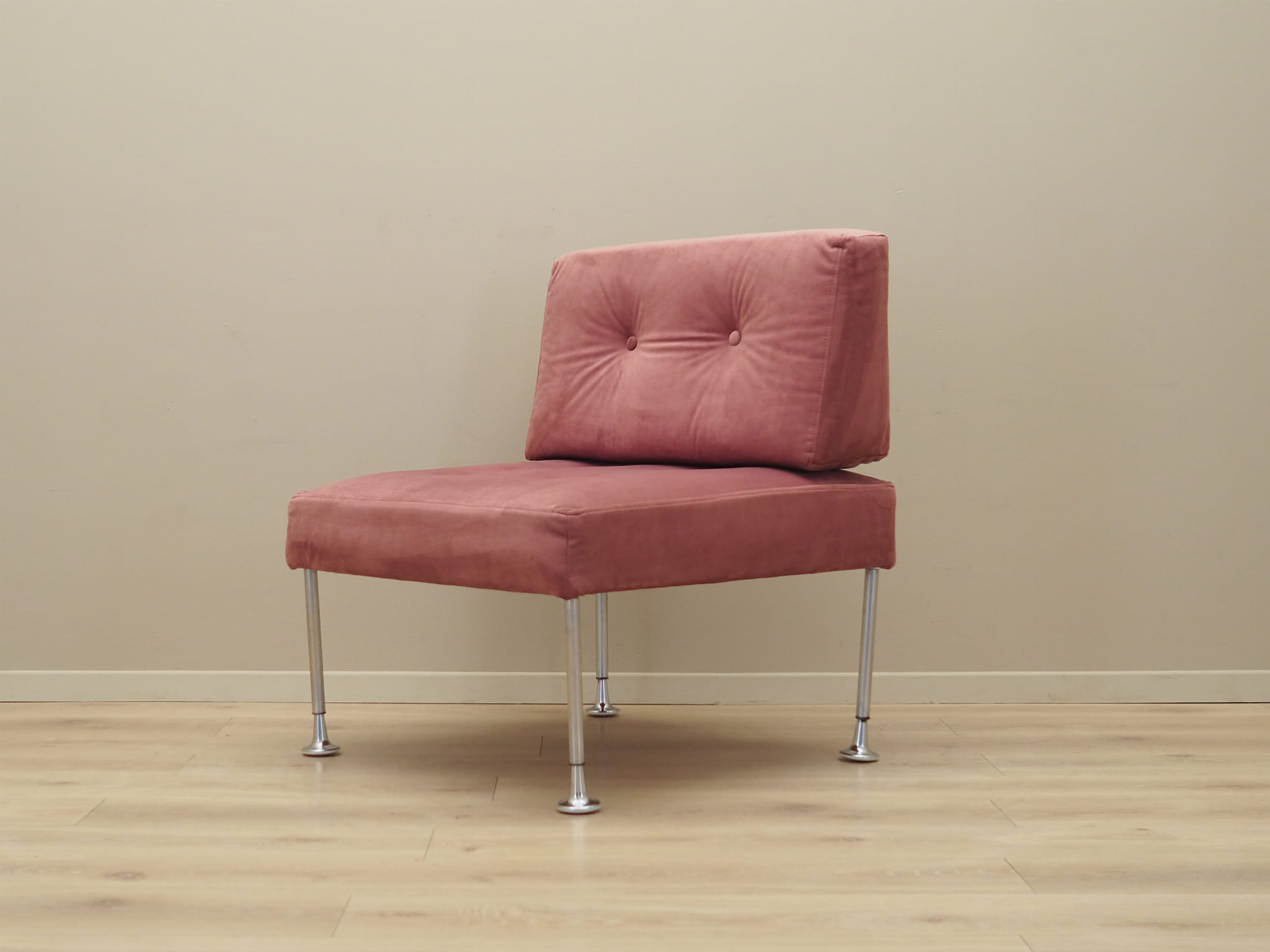 Vintage armchair velvet metal pink 1960s