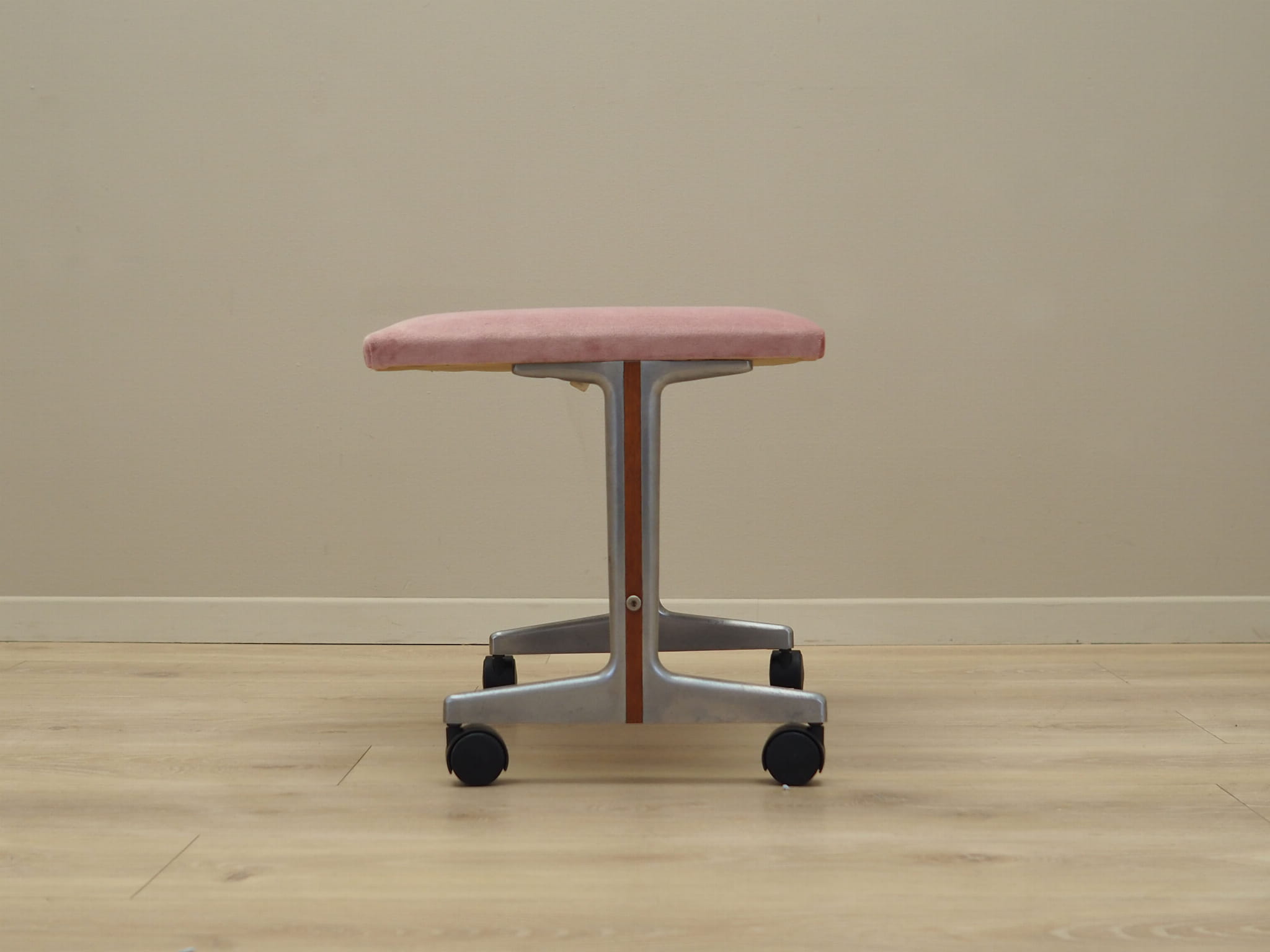 Vintage footstool Textile Wood Pink 1960s