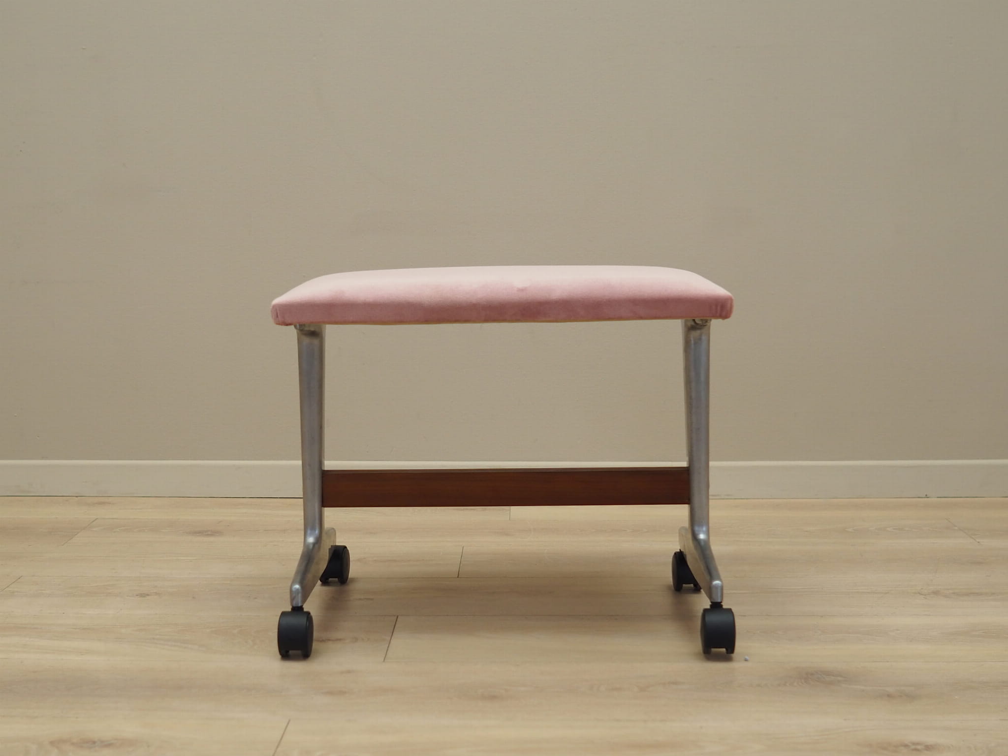 Vintage footstool Textile Wood Pink 1960s