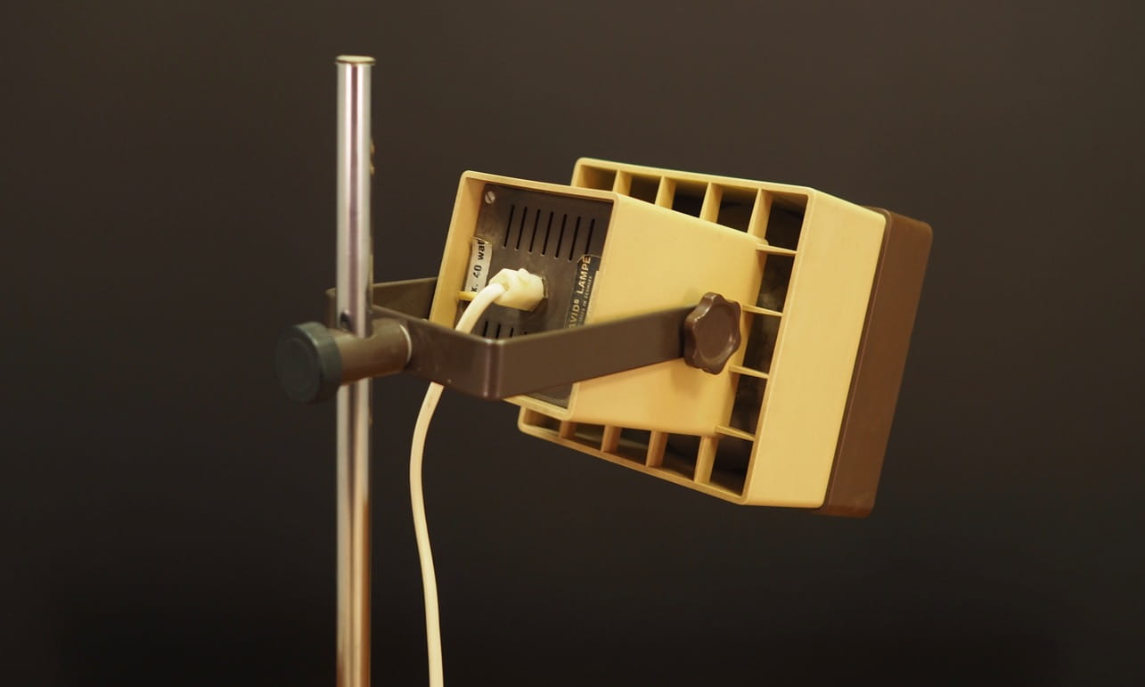 Vintage Table Lamp Metal Plastic Cream 1960s