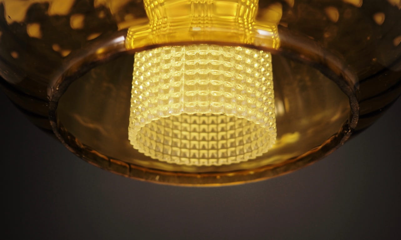 Vintage Pendant Lamp Glass Brown 1970s