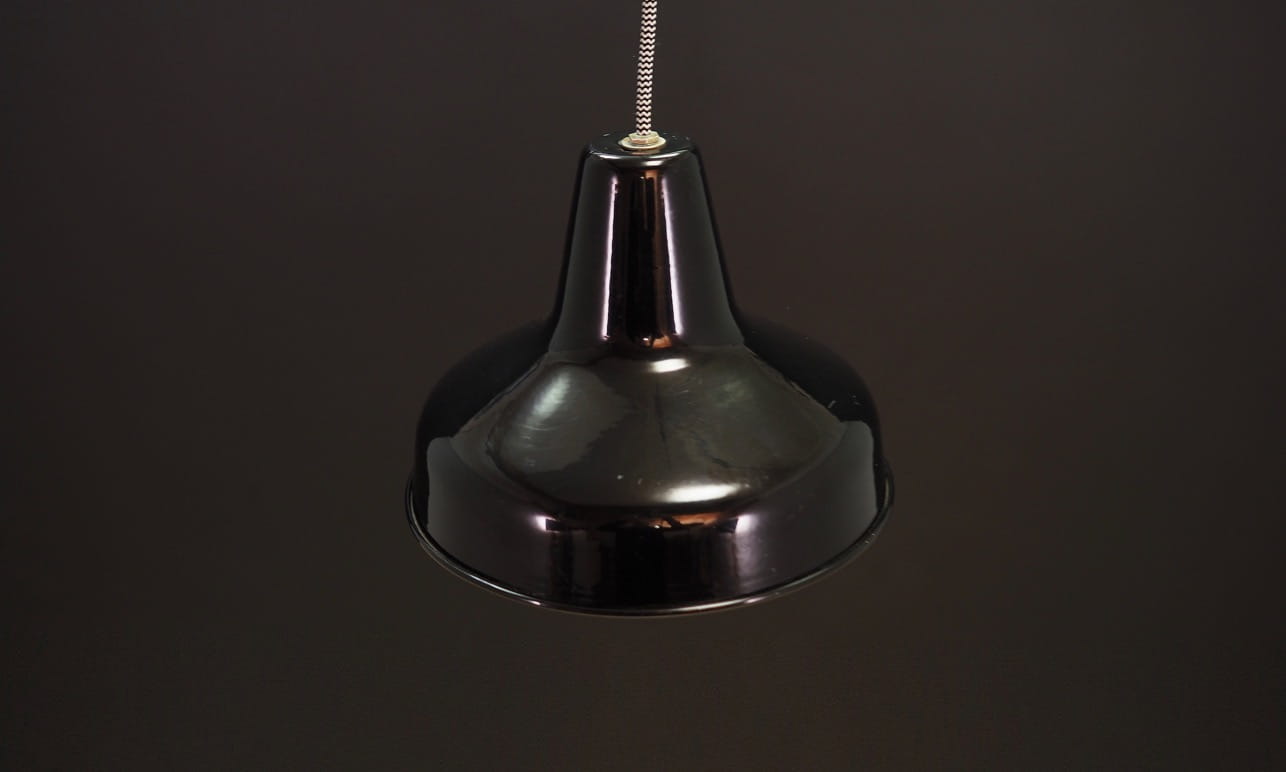 Vintage pendant lamp metal black 1960s