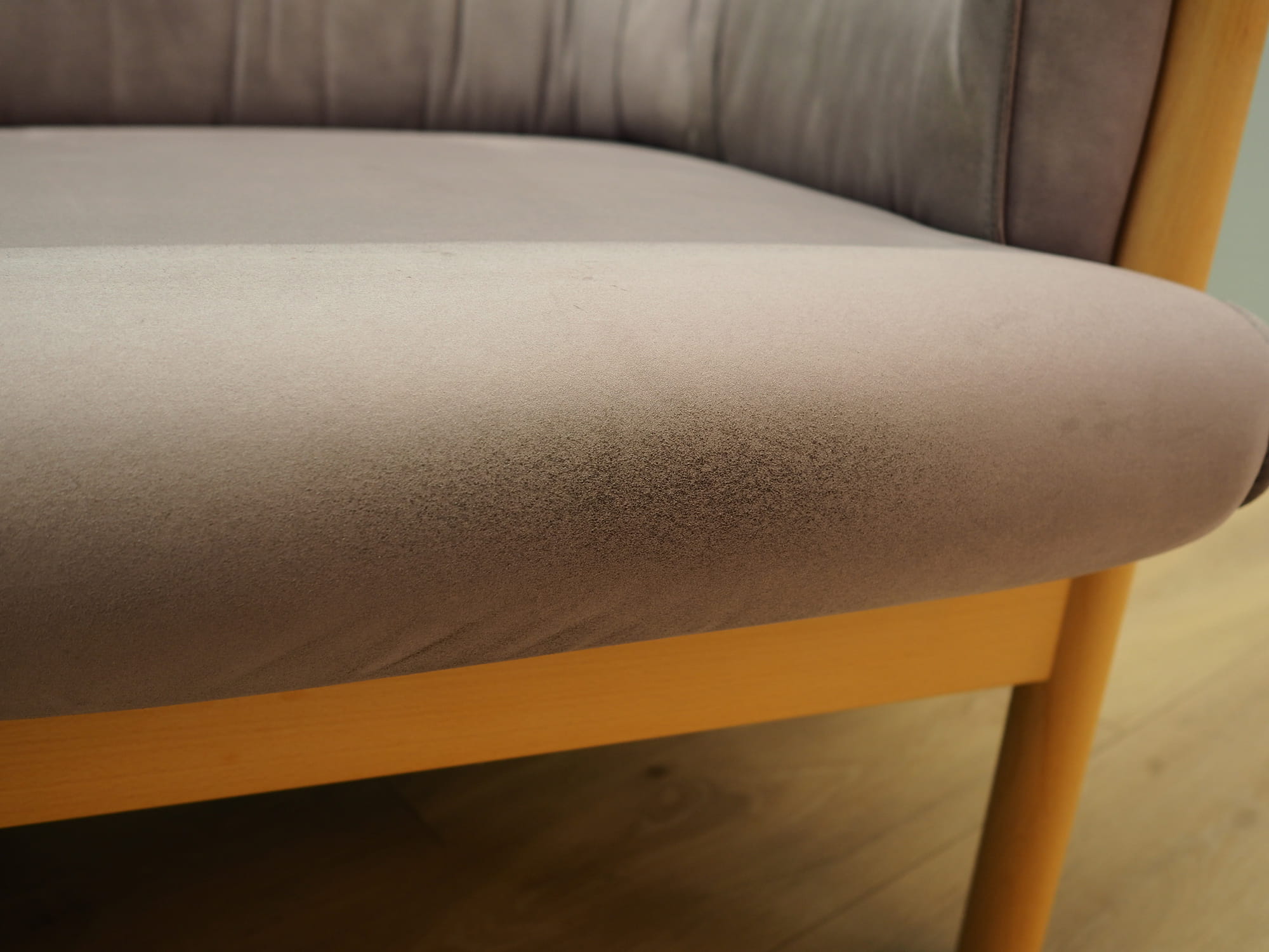Vintage Sofa Velvet Wood Purple 1970s