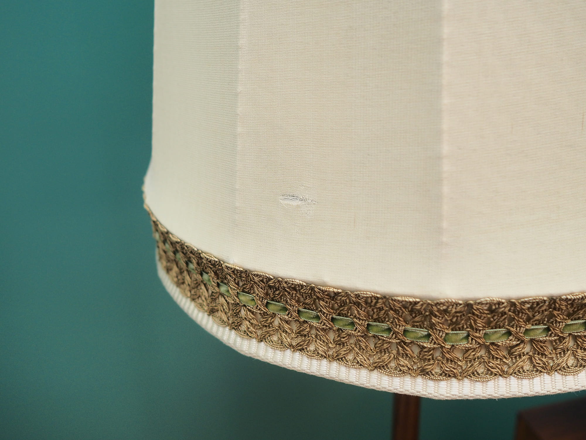 Vintage floor lamp metal wood brown 1960s