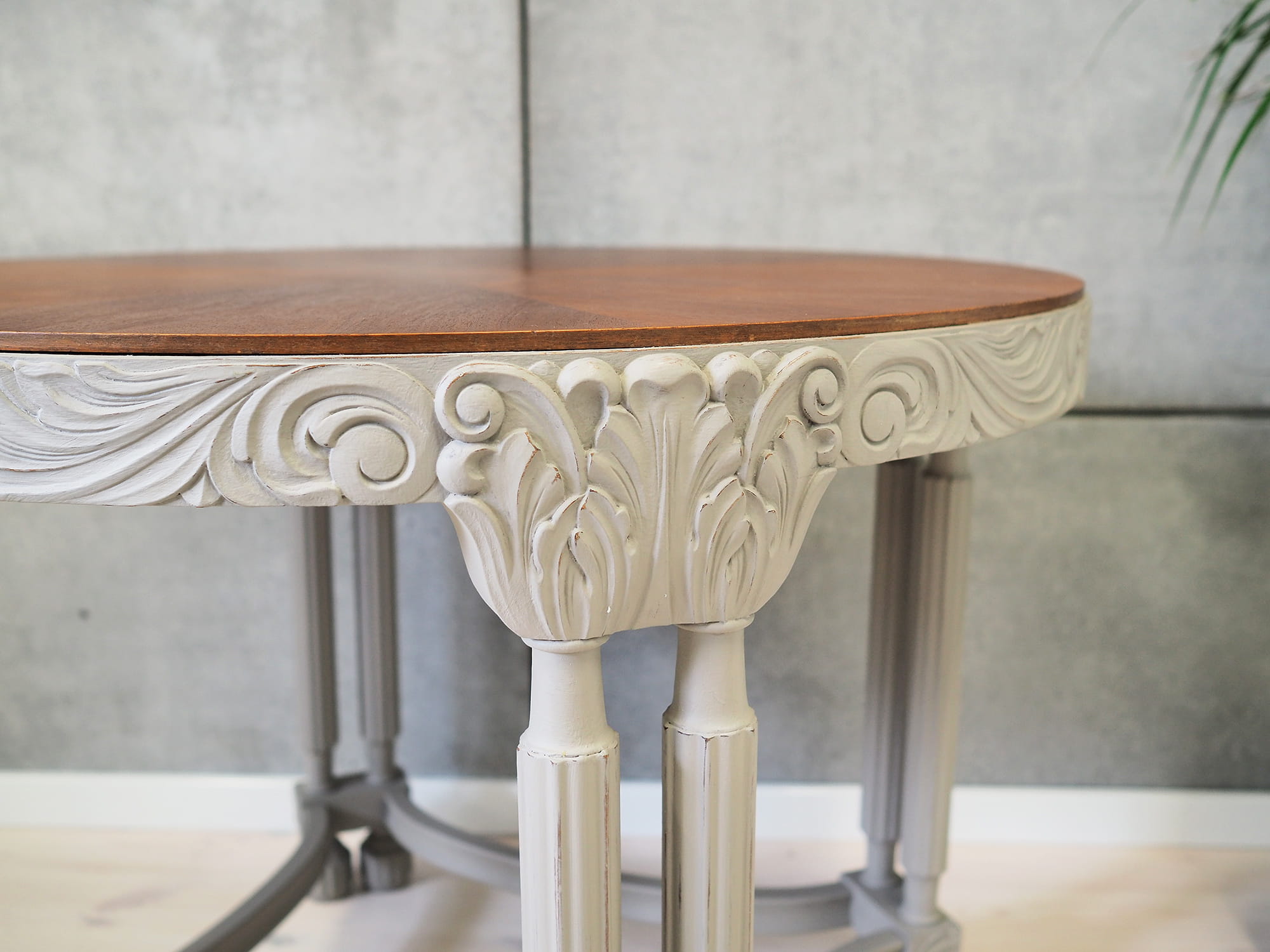 Vintage Coffee Table Wood Grey 1940s