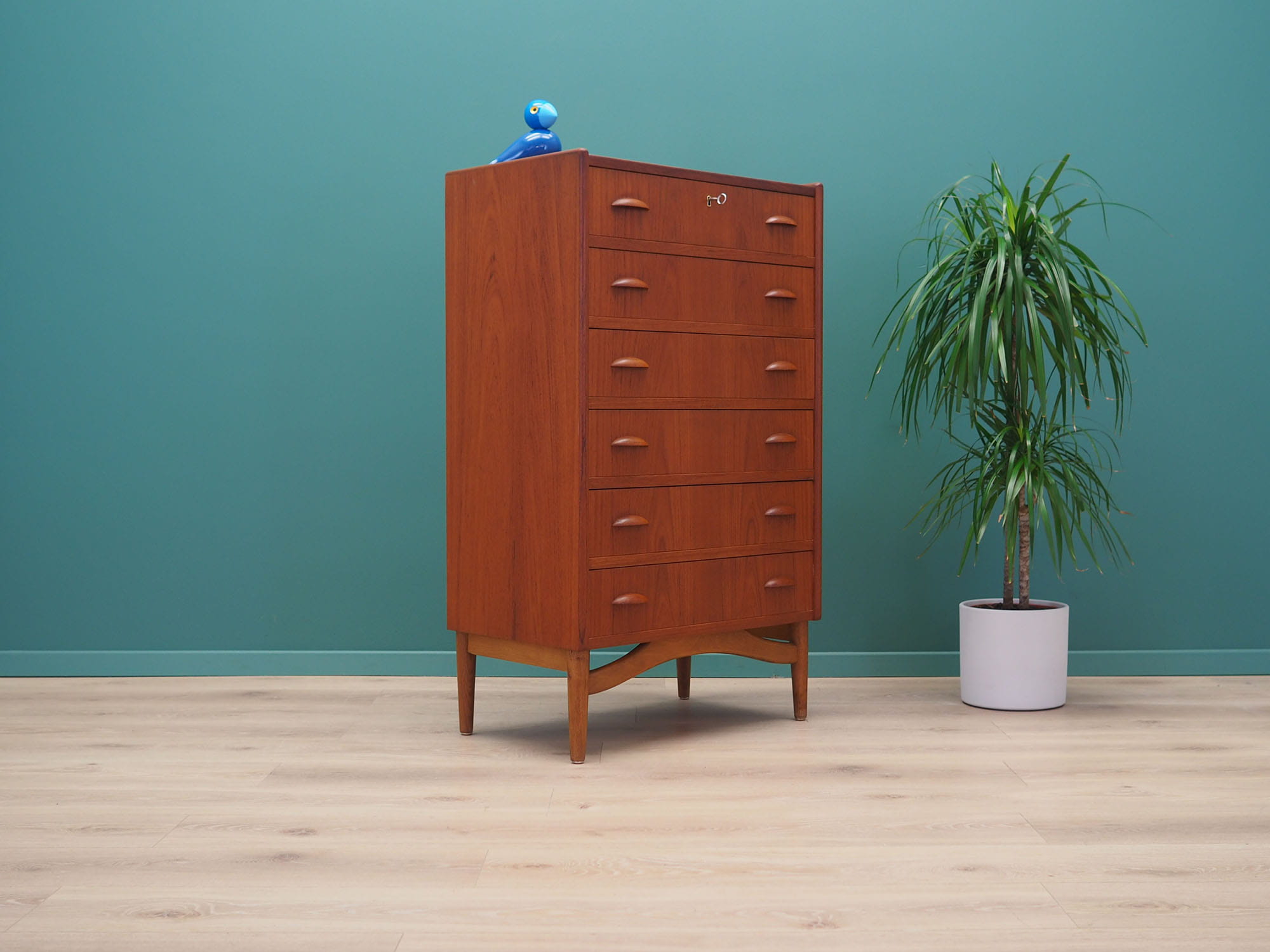 Vintage chest of drawers Teak wood Brown 1970s