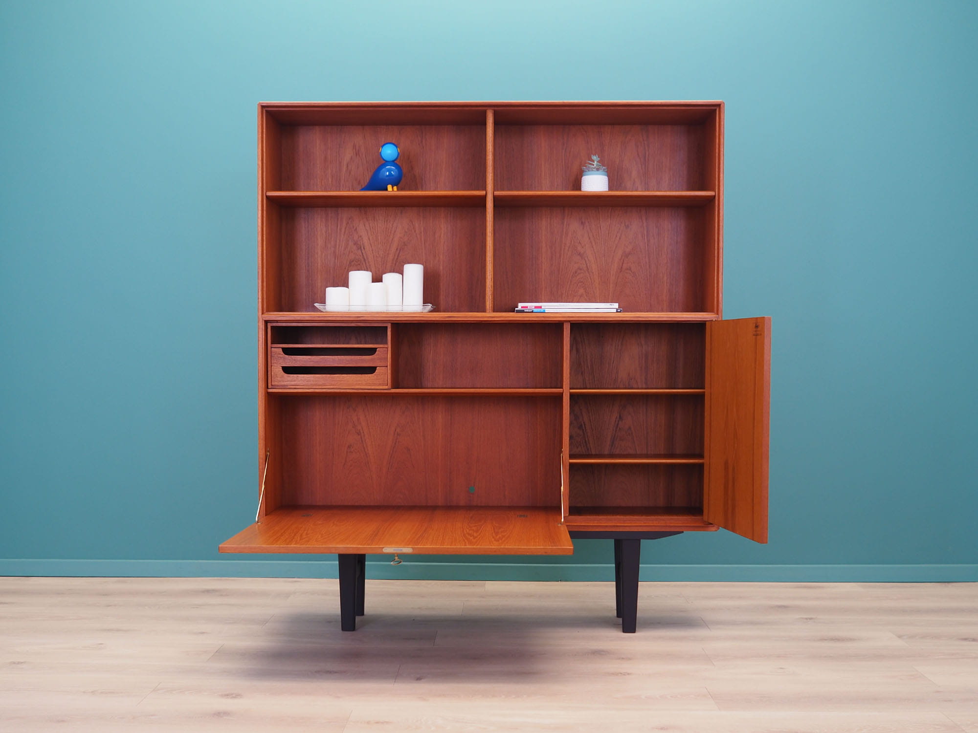 Vintage bookshelf Teak brown 1960s