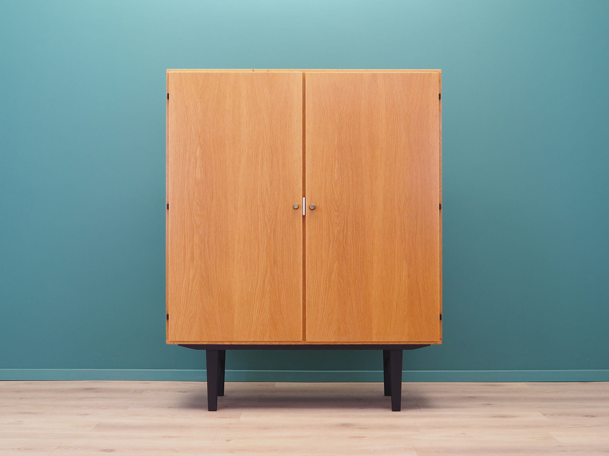 Vintage wardrobe ash wood brown 1970s