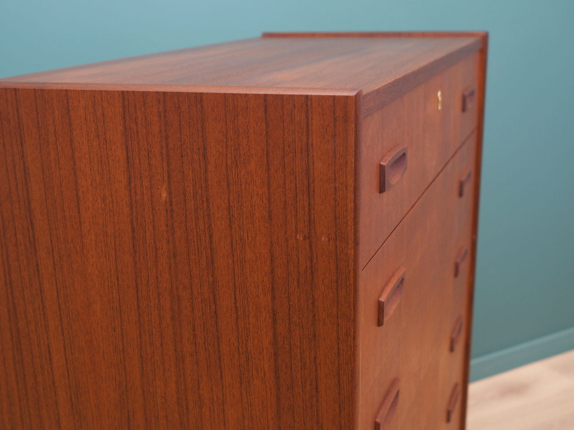 Vintage chest of drawers Teak wood Brown 1970s