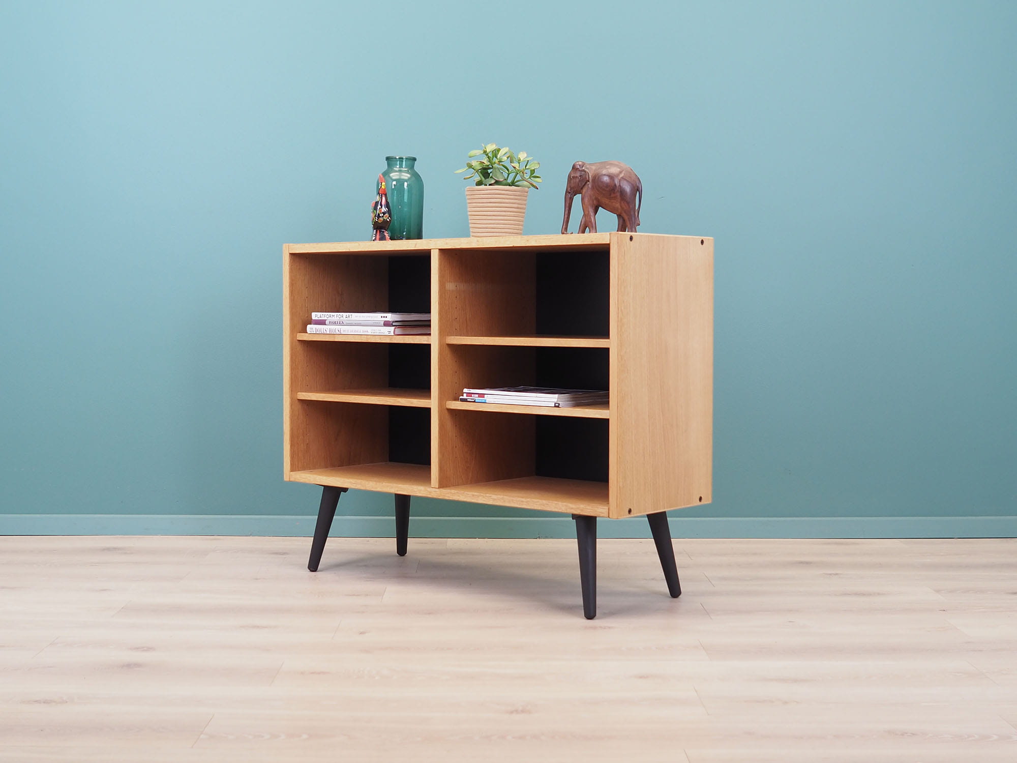 Vintage Bookshelf Ash Wood Brown 1970s