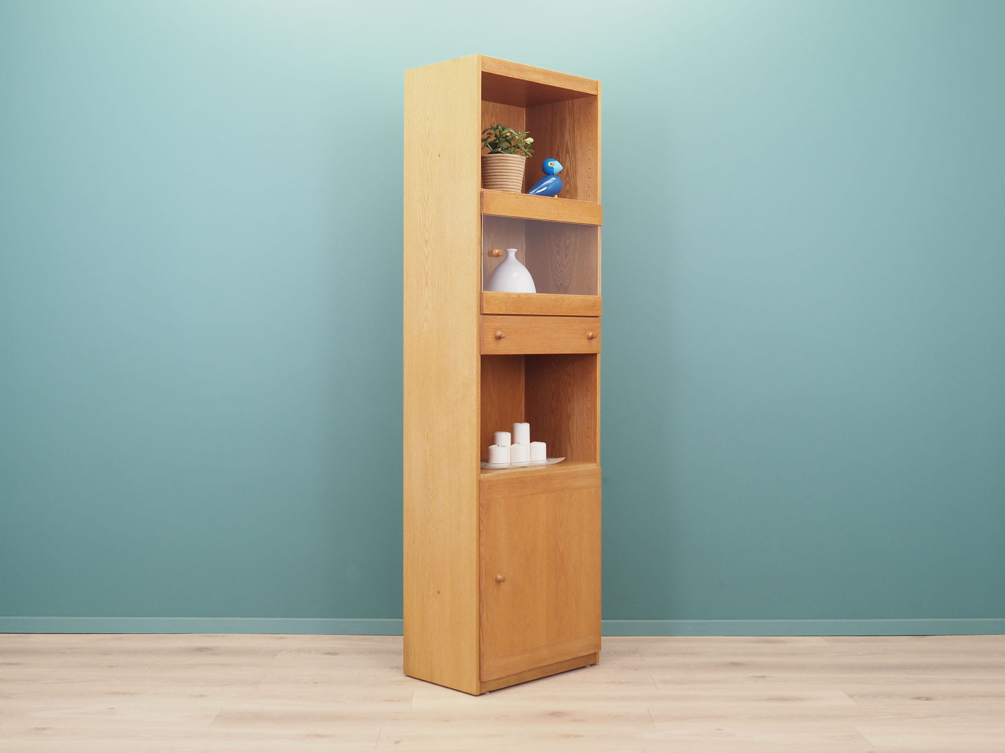 Vintage Bookshelf Wood Beige 1970s