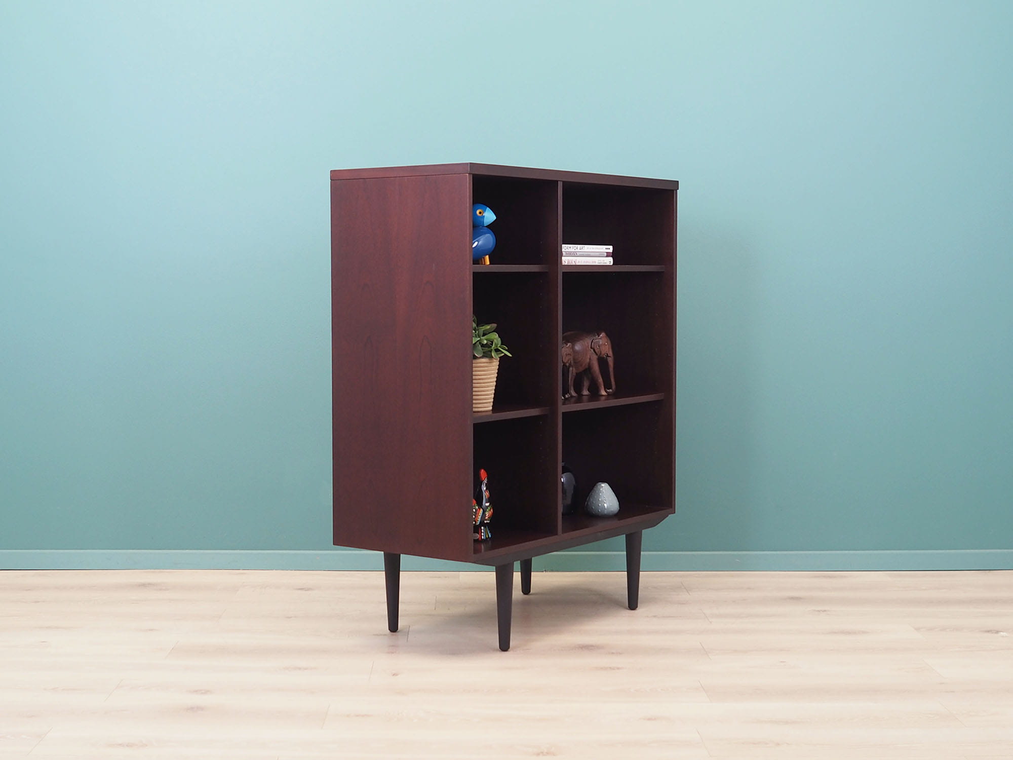 Vintage Bookshelf Mahogany Brown 1960s