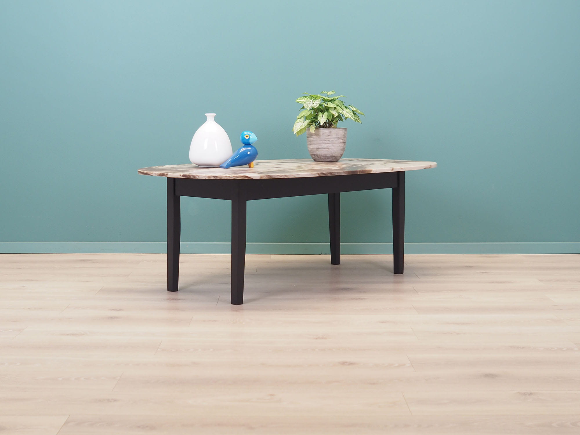 Vintage Coffee Table Wood Stone Multicolor 1970s