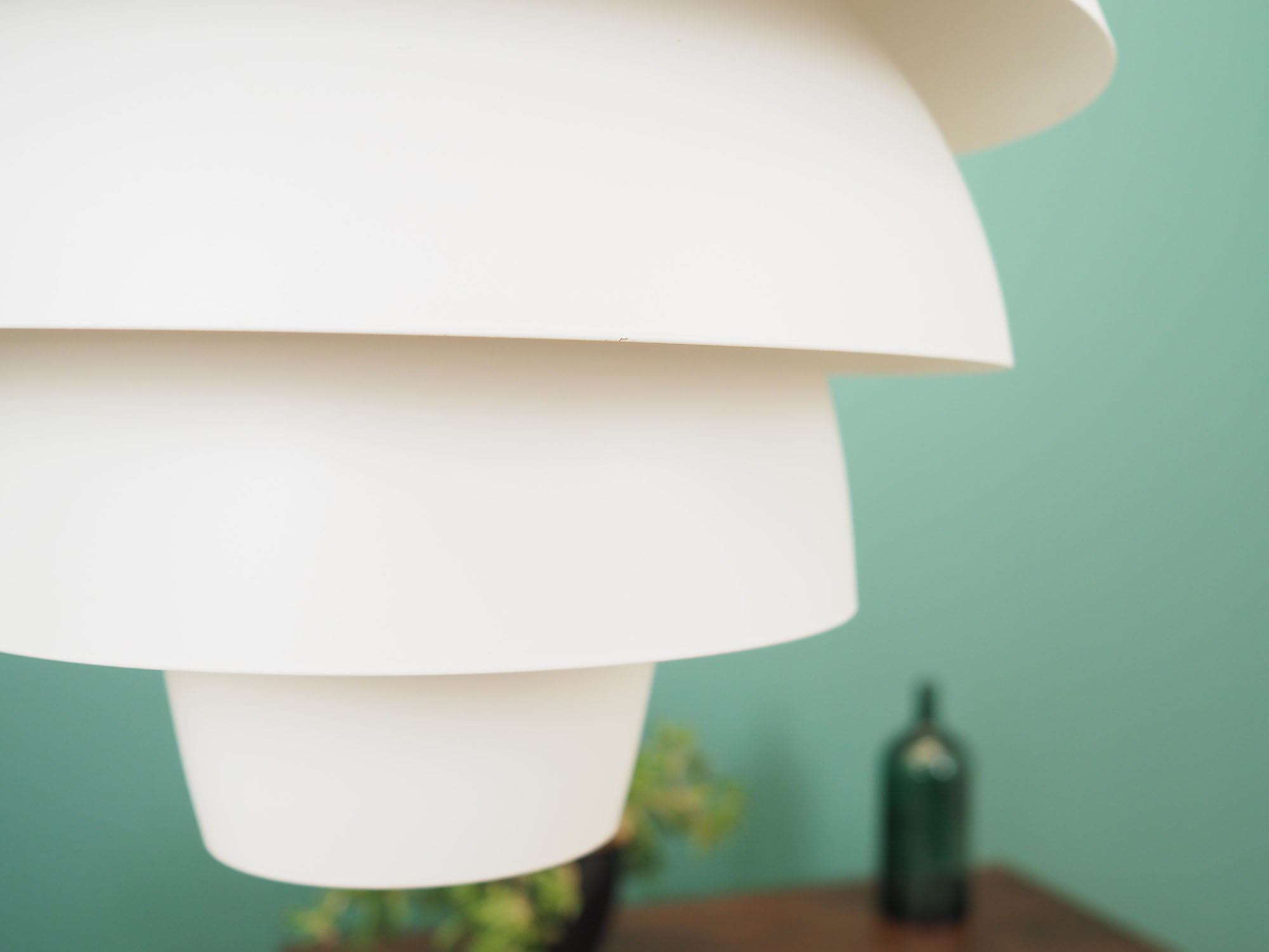 Vintage pendant lamp metal white 1970s