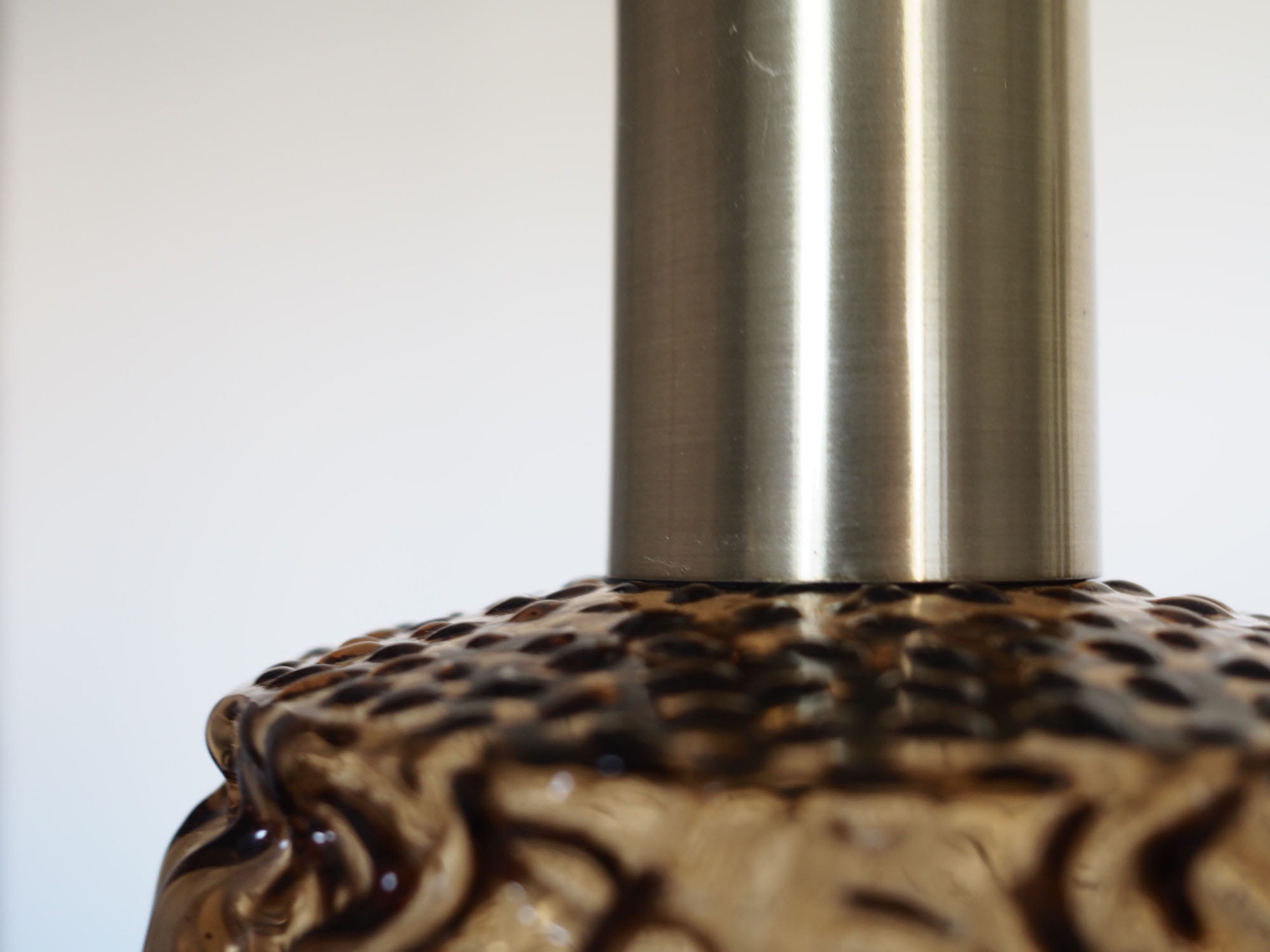 Vintage Pendant Lamp Glass Metal 1970s