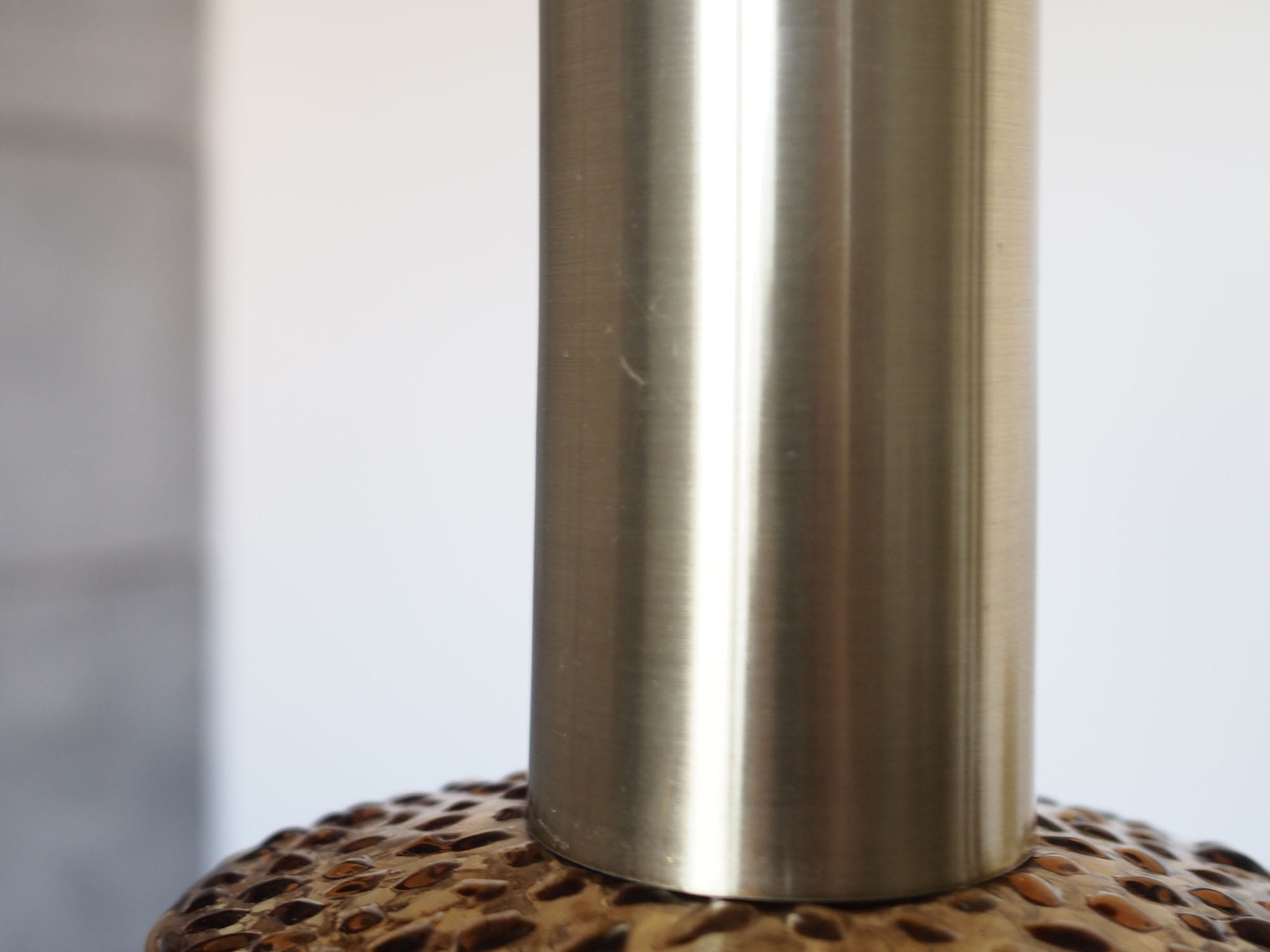 Vintage Pendant Lamp Glass Metal 1970s