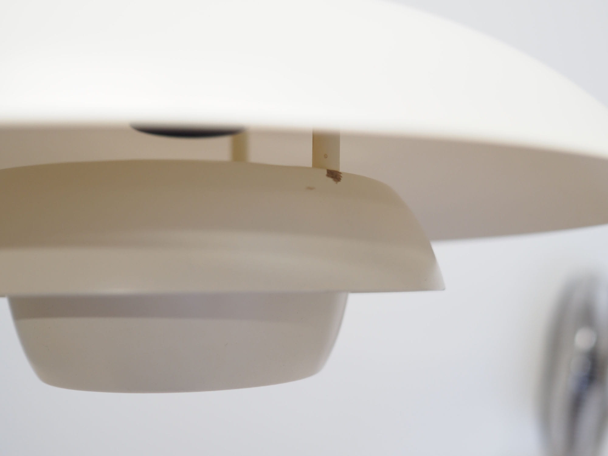 Vintage pendant lamp metal white 1970s