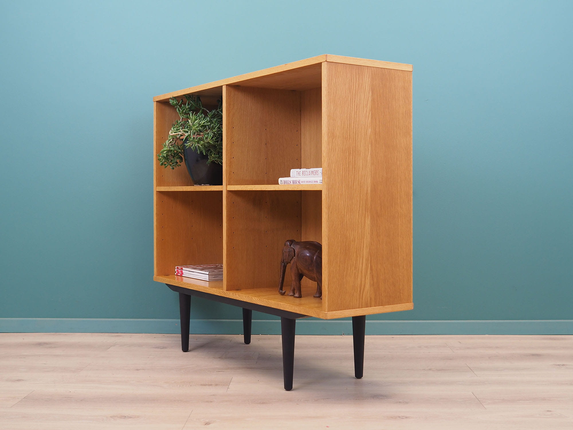 Vintage Bookshelf Ash Wood Brown 1970s
