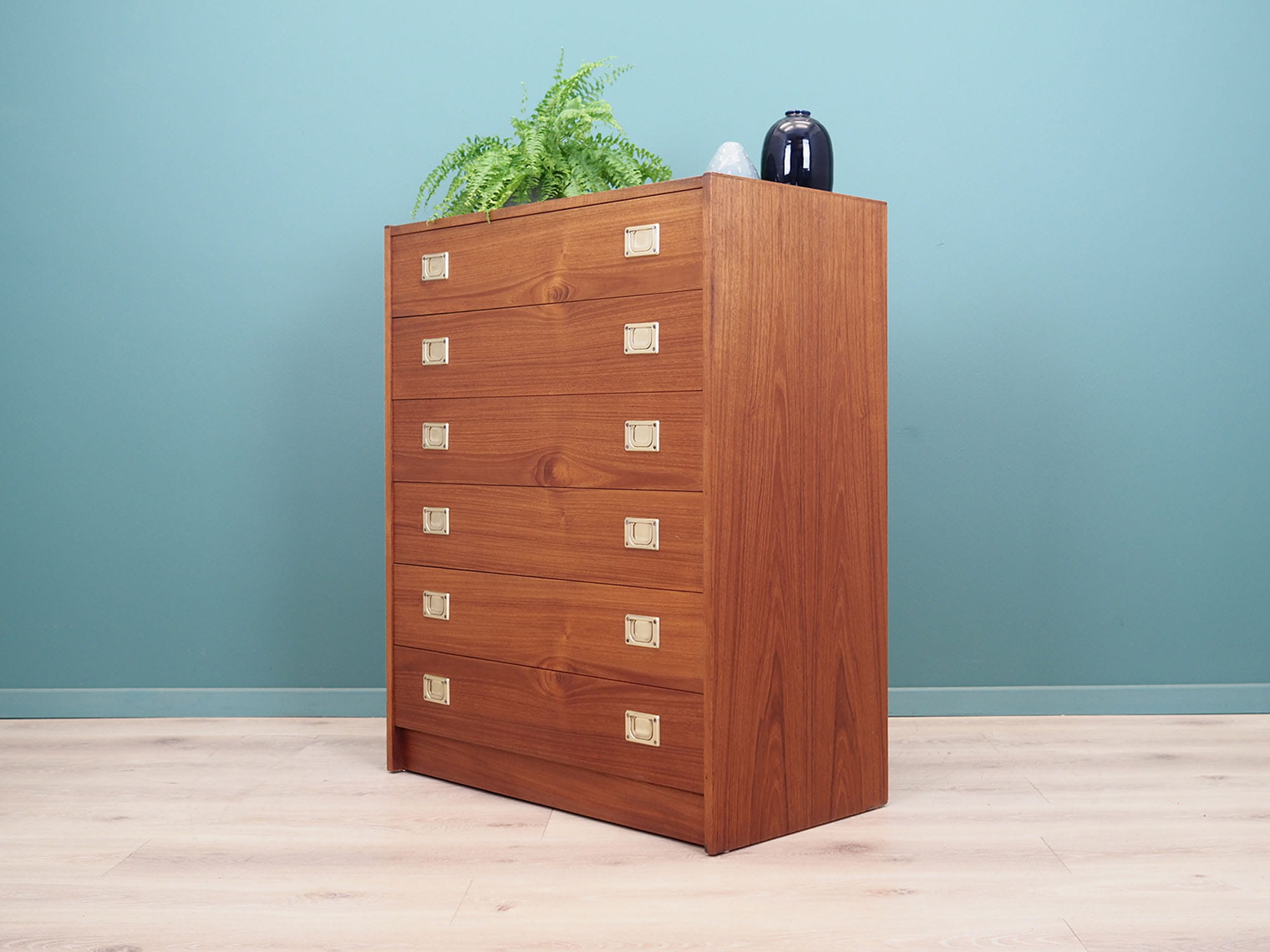 Vintage chest of drawers cherry wood brown 1970s