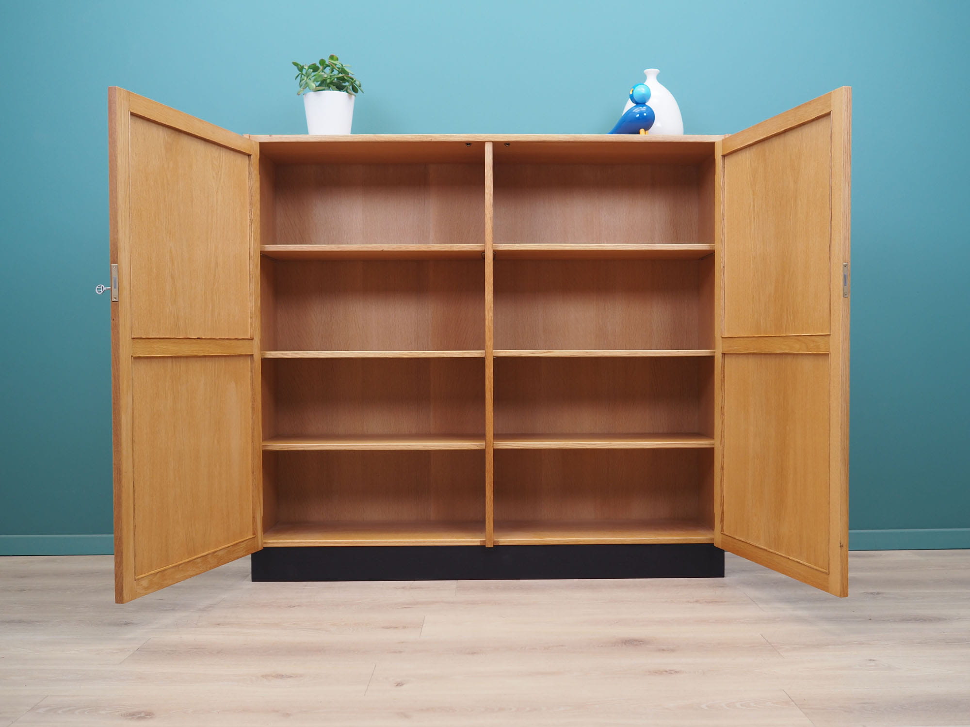 Vintage cabinet Oak wood Brown 1960s