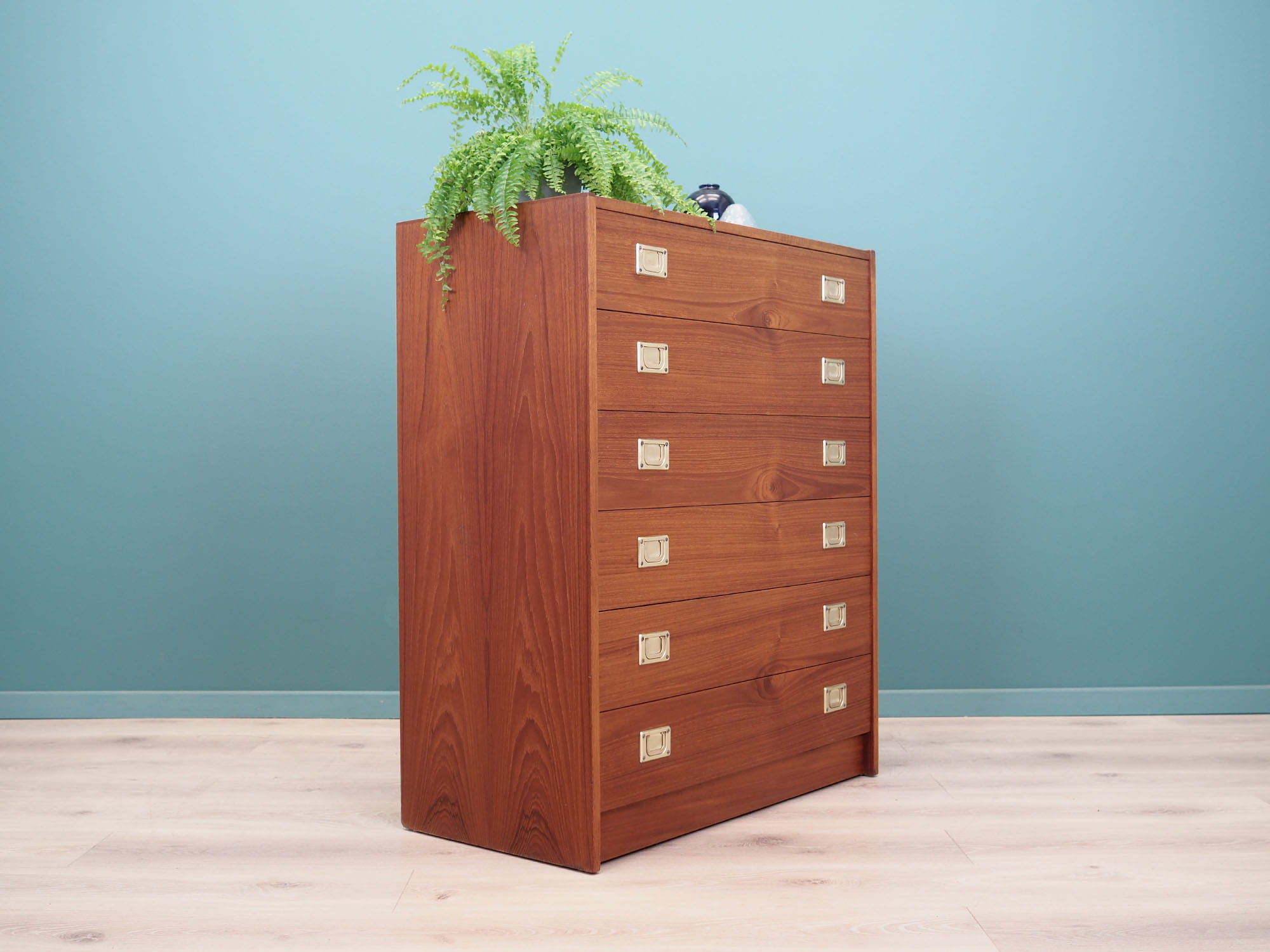Vintage chest of drawers cherry wood brown 1970s