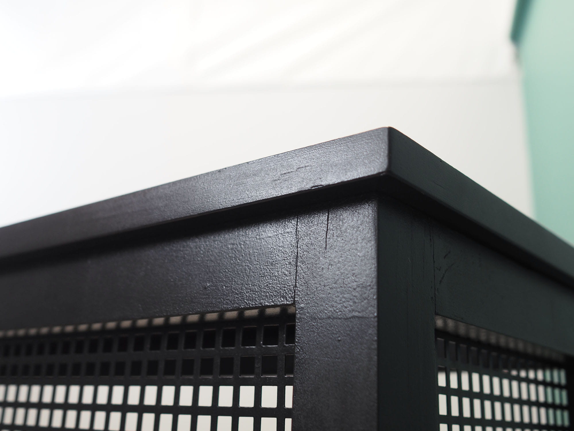 Vintage fireplace cover metal black 1980s