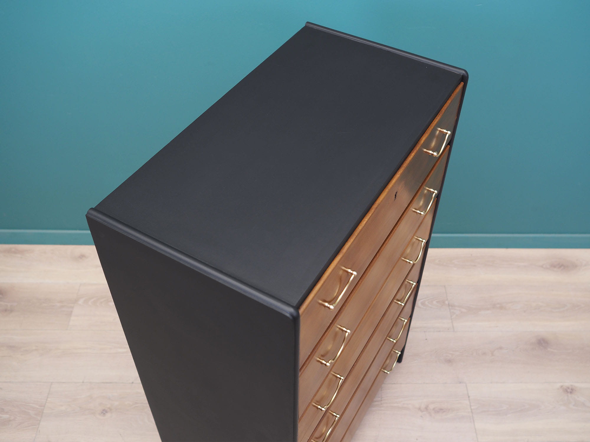 Vintage chest of drawers walnut wood brown 1960s