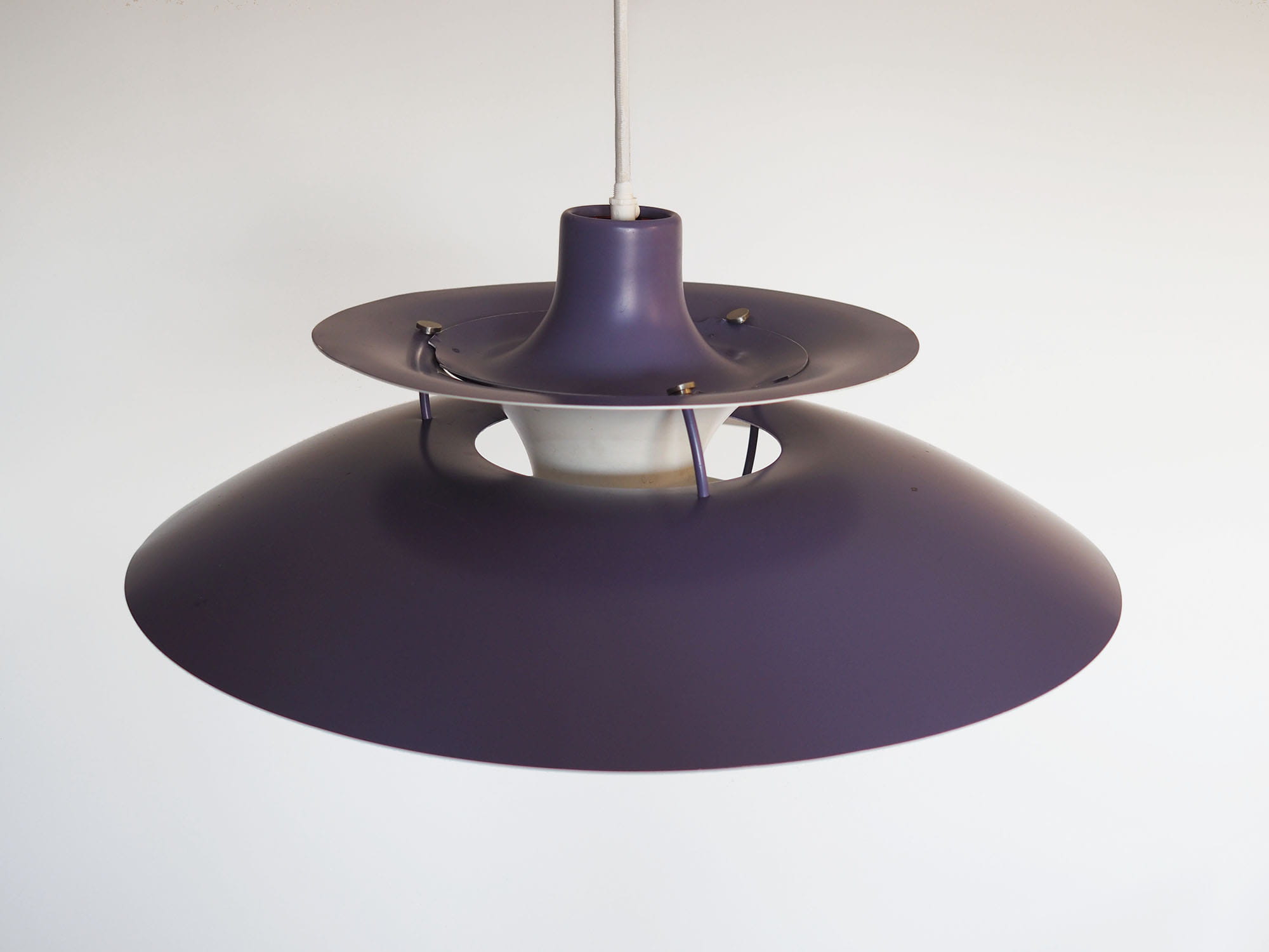 Vintage Pendant Lamp Metal Violet 1970s
