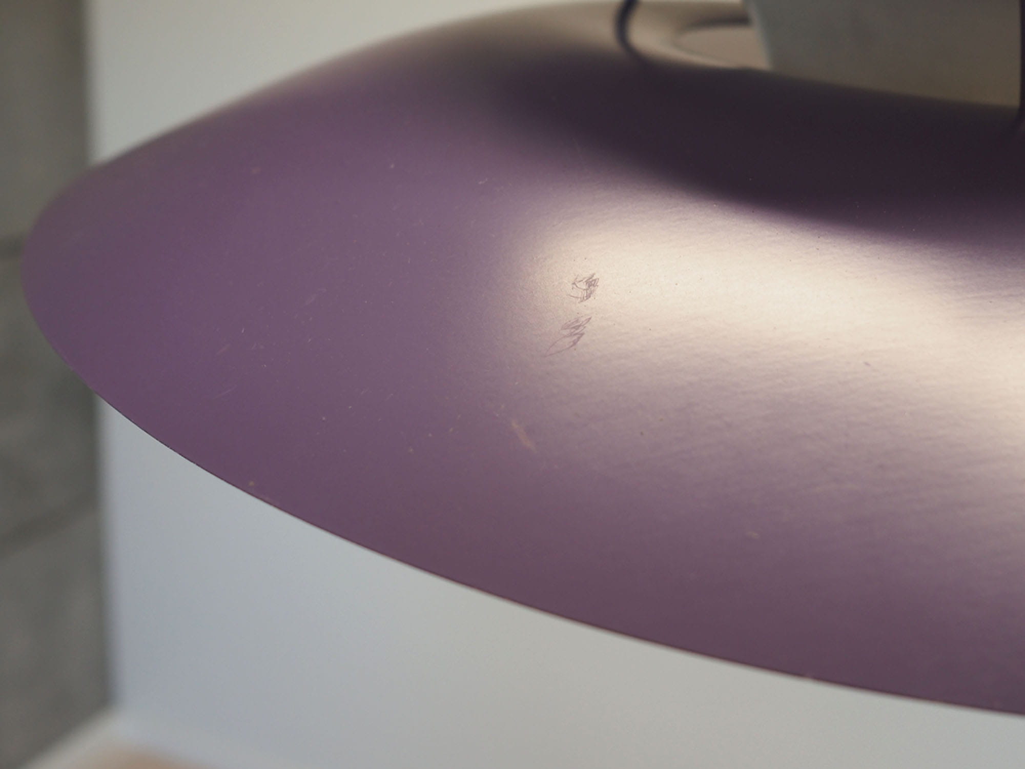 Vintage Pendant Lamp Metal Violet 1970s