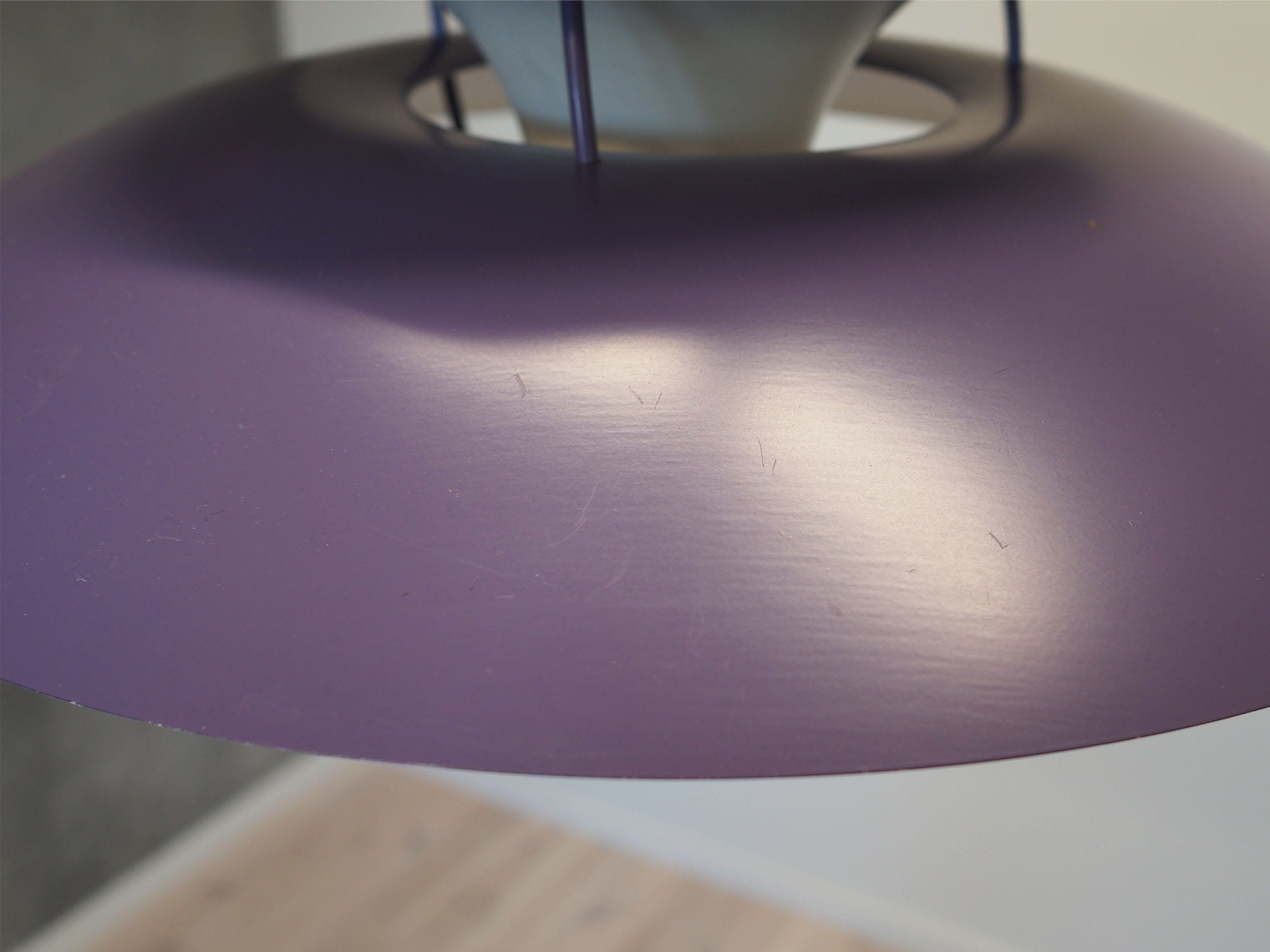Vintage Pendant Lamp Metal Violet 1970s