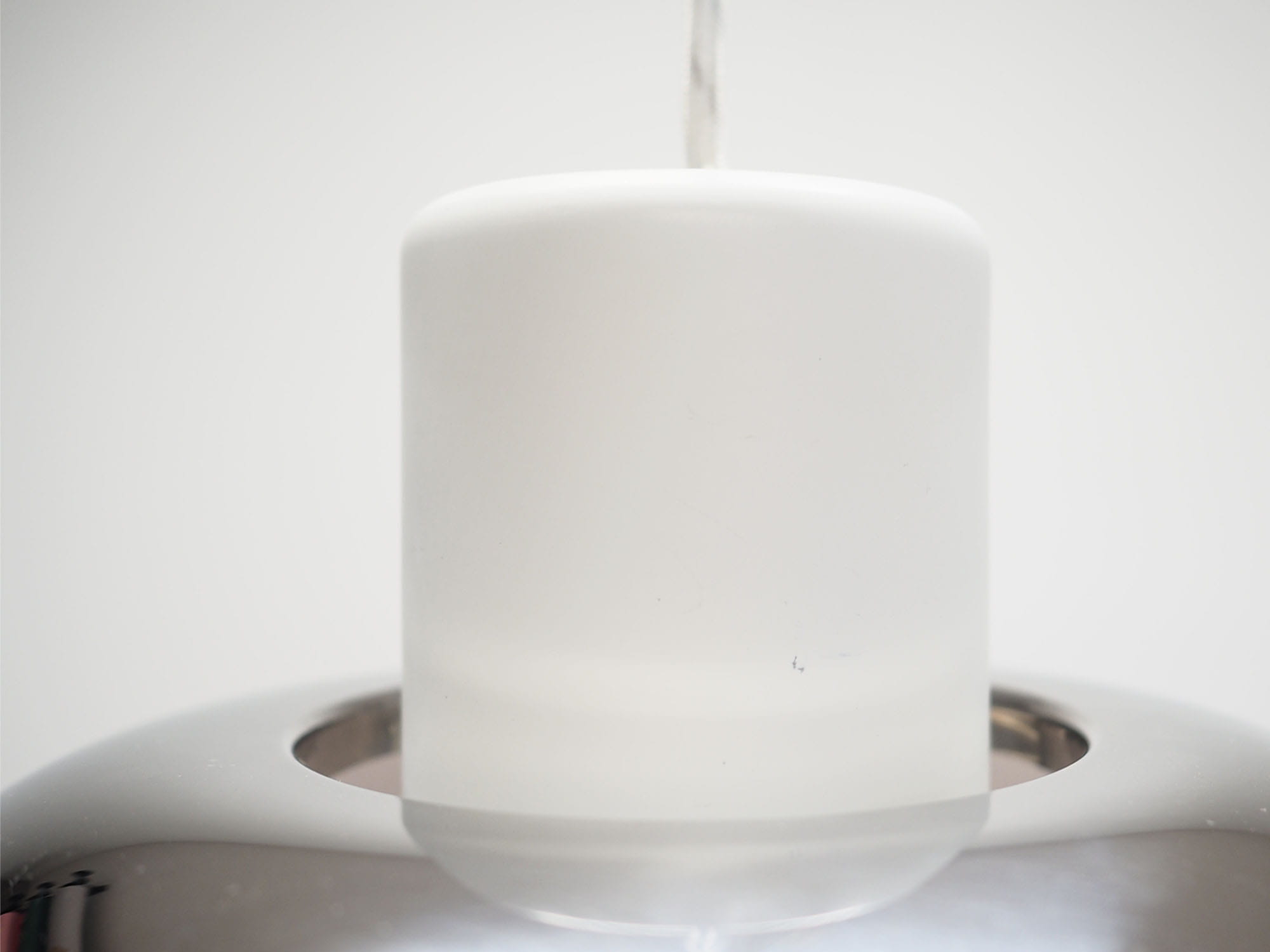 Vintage pendant lamp metal white 1970s