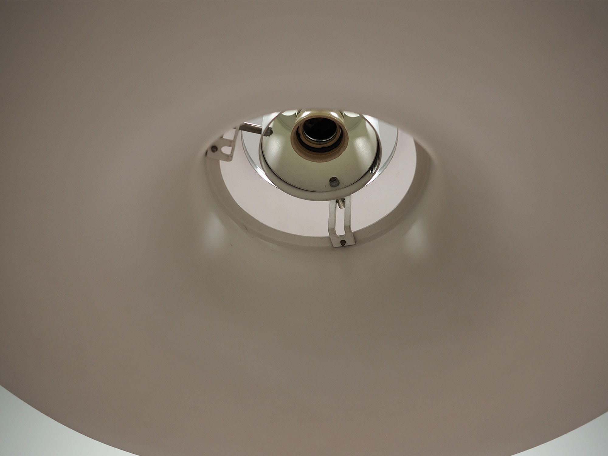 Vintage pendant lamp metal white 1970s