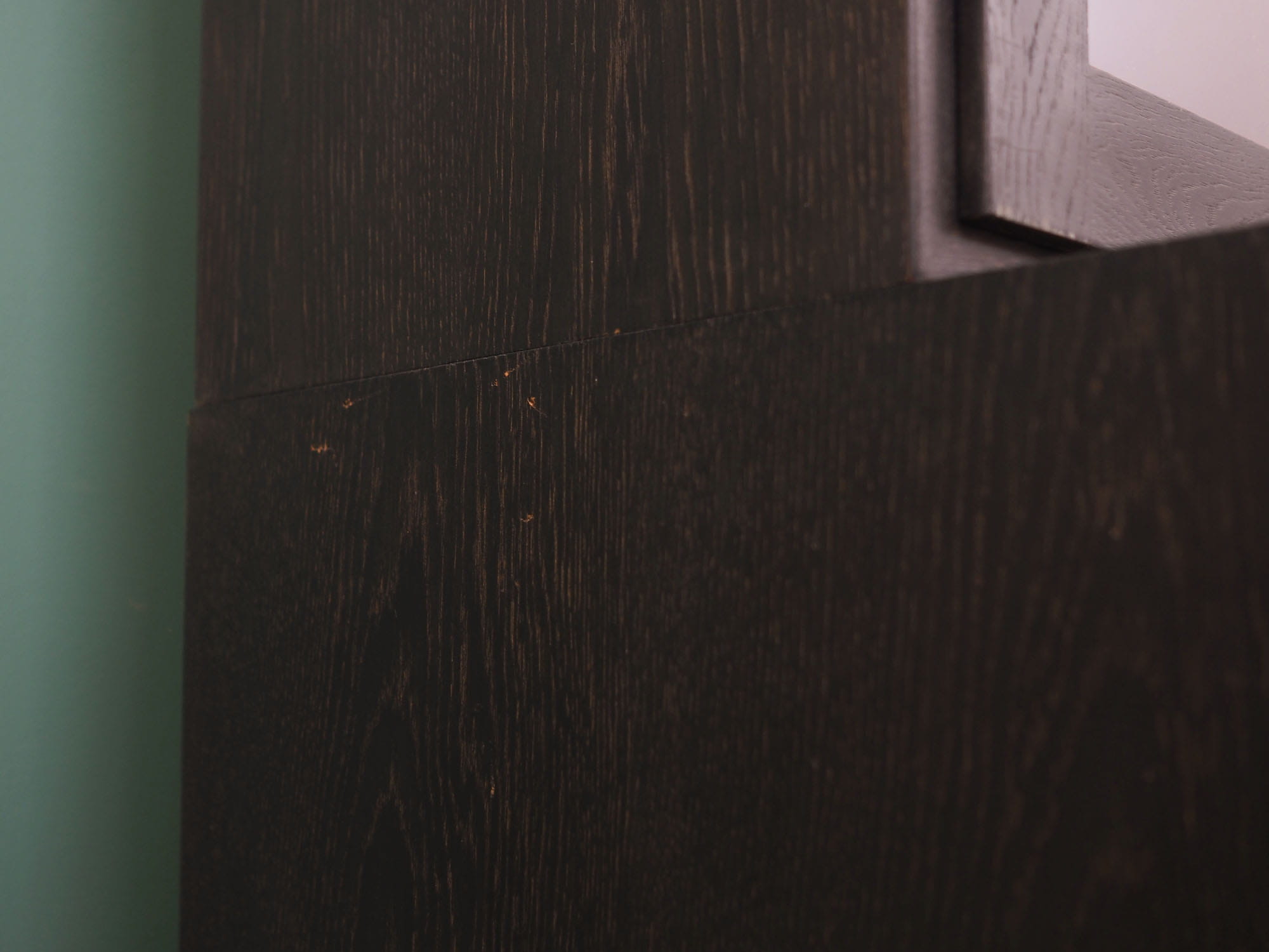 Vintage cabinet oak wood grey 1960s
