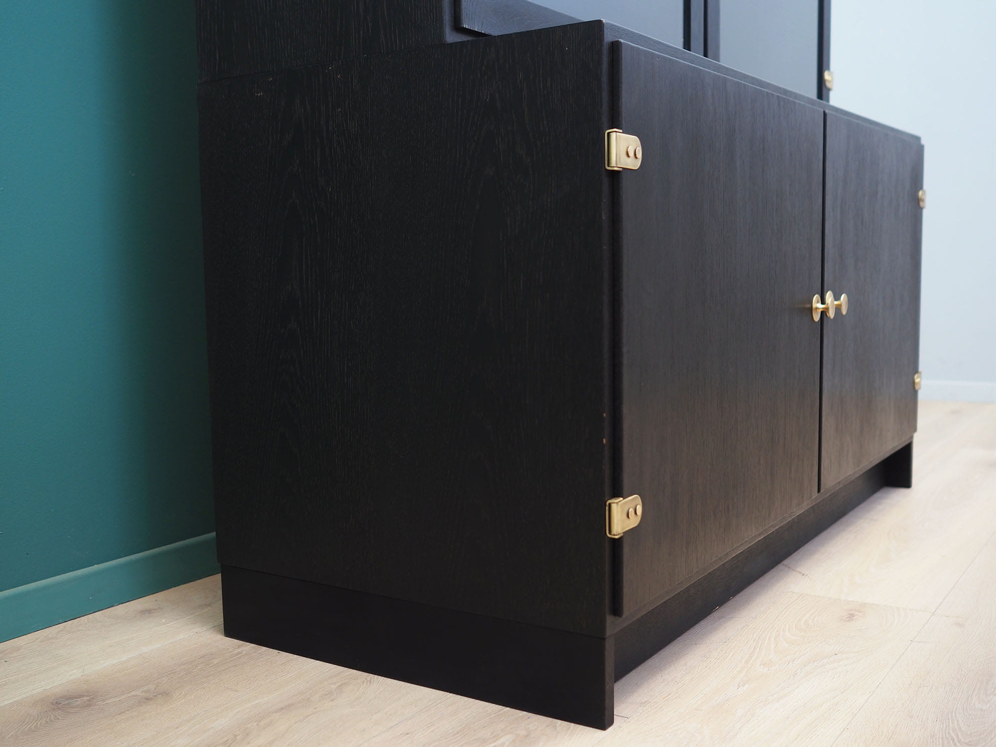 Vintage cabinet oak wood grey 1960s