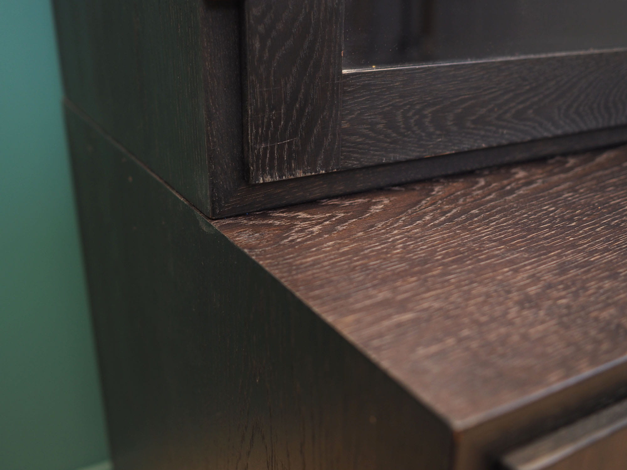 Vintage cabinet oak wood grey 1960s
