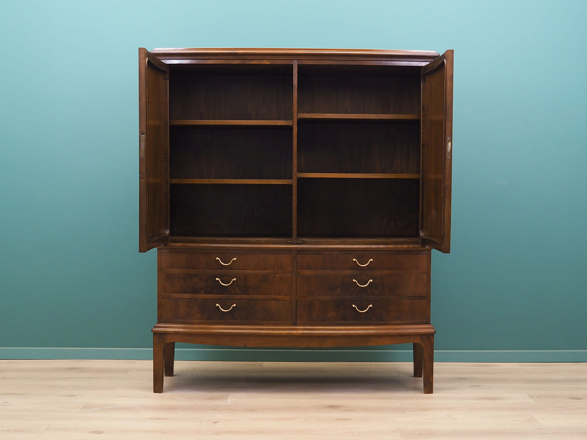 Vintage cabinet walnut wood brown 1960s