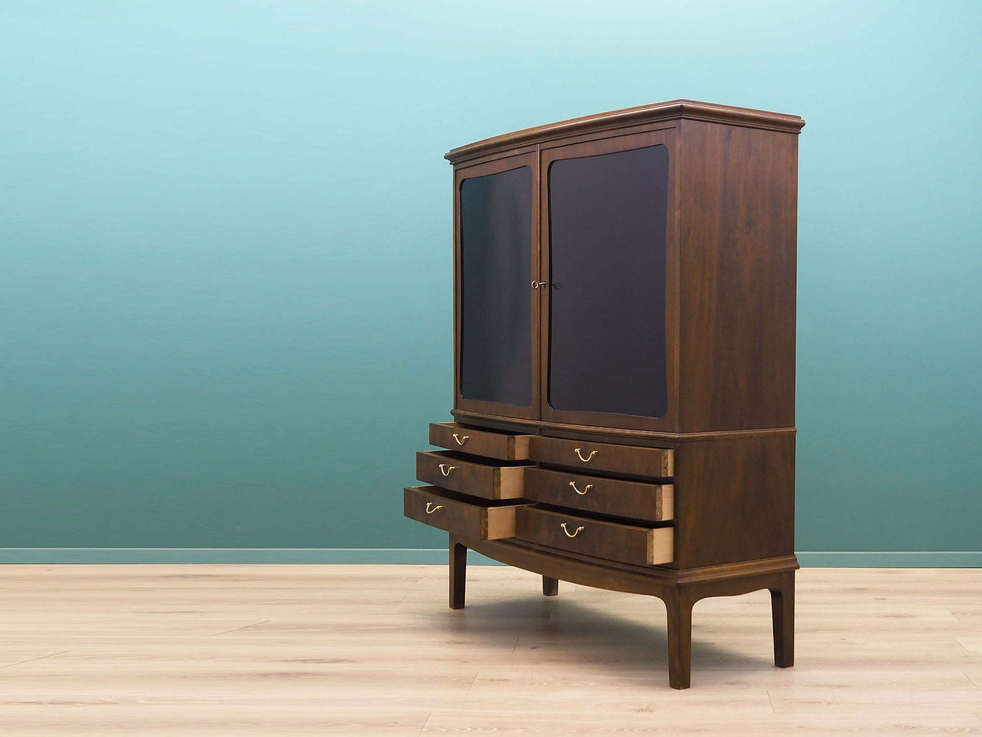 Vintage cabinet walnut wood brown 1960s
