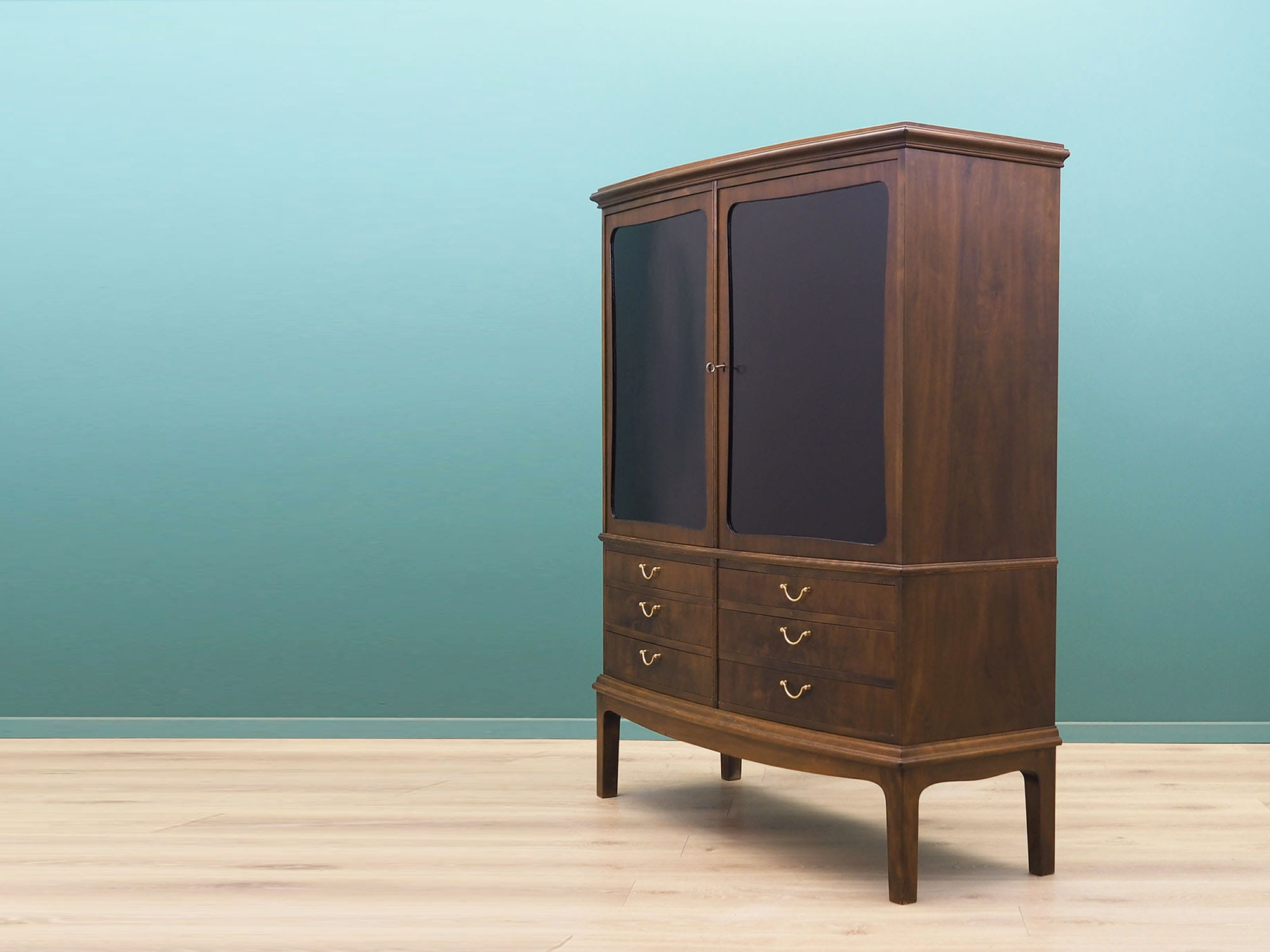 Vintage cabinet walnut wood brown 1960s