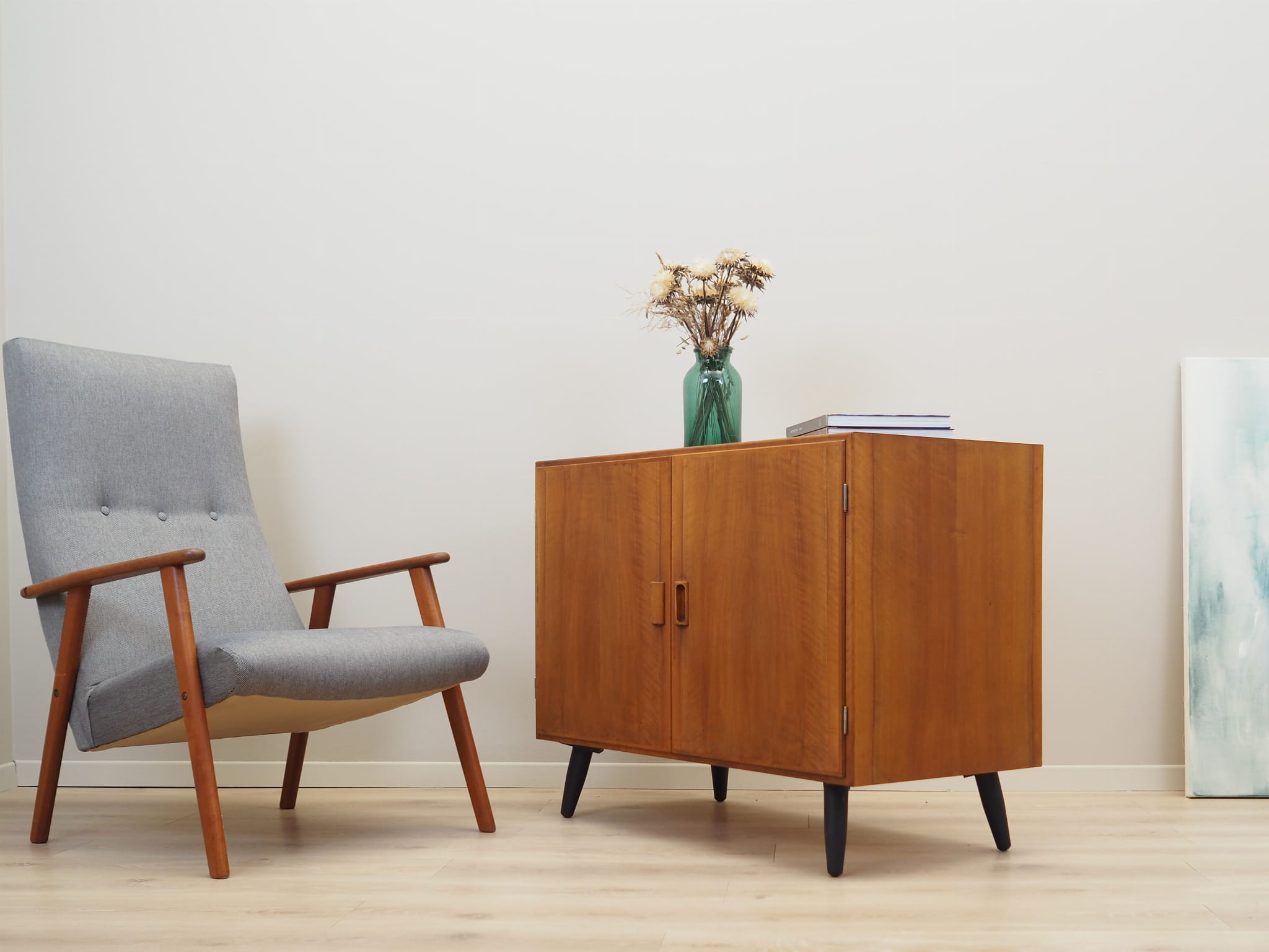 Vintage cabinet walnut brown 1960s