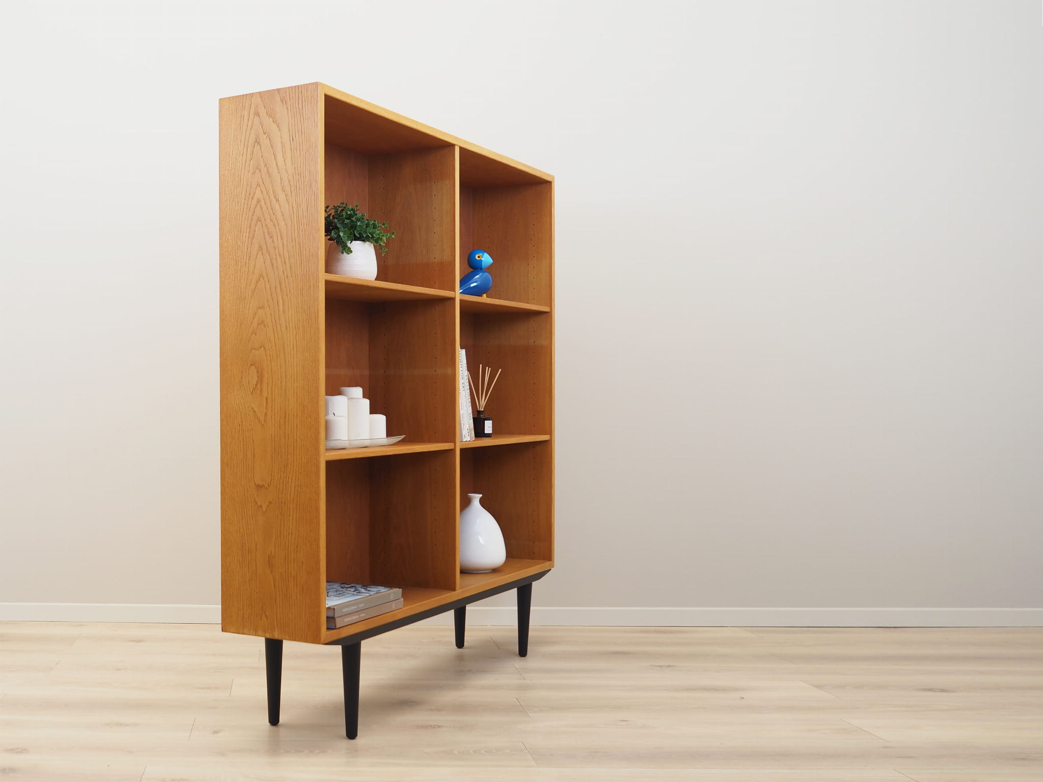 Vintage Bookshelf Ash Wood Brown 1960s
