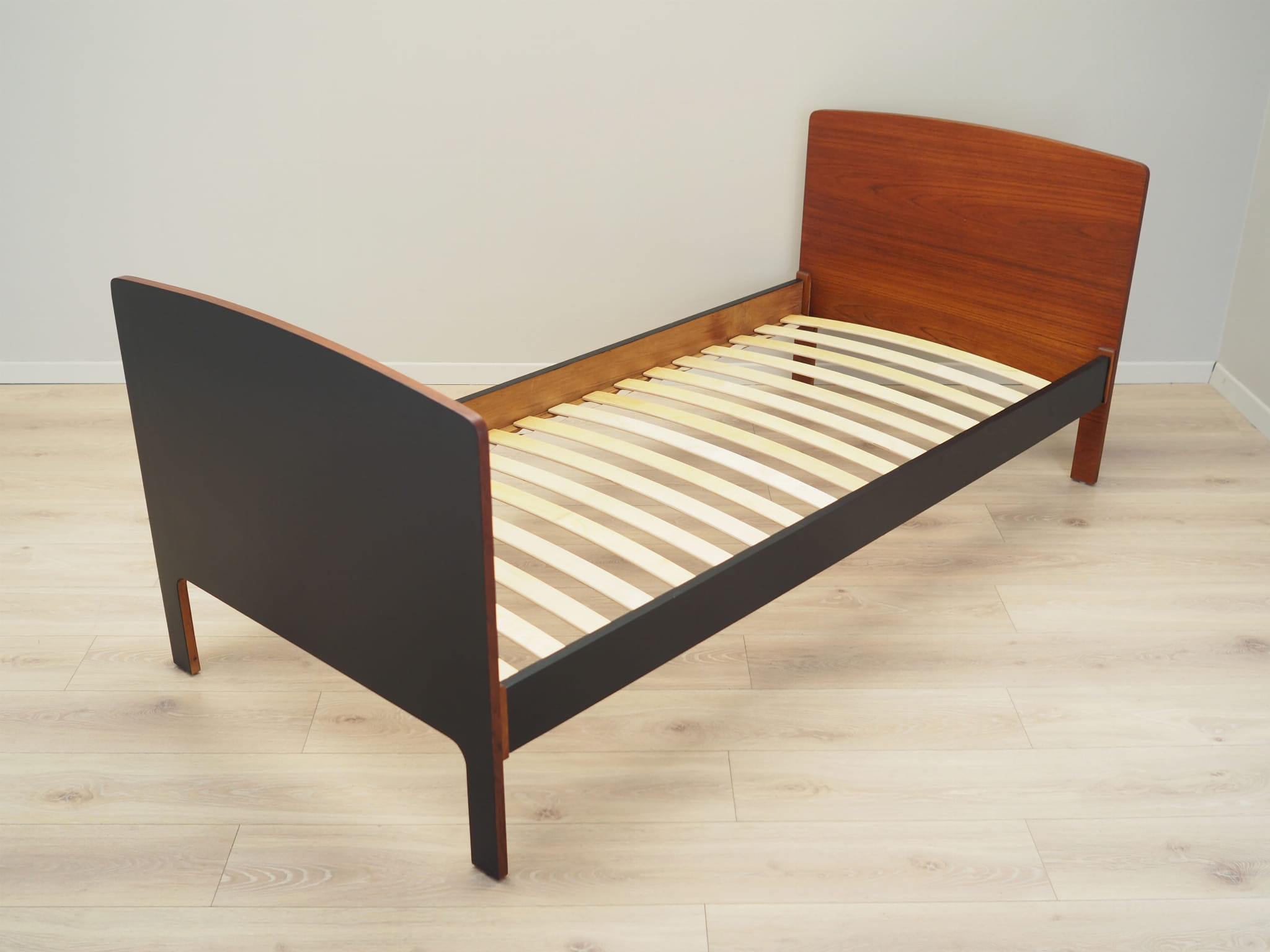 Vintage Bed Teak Wood Brown 1970s