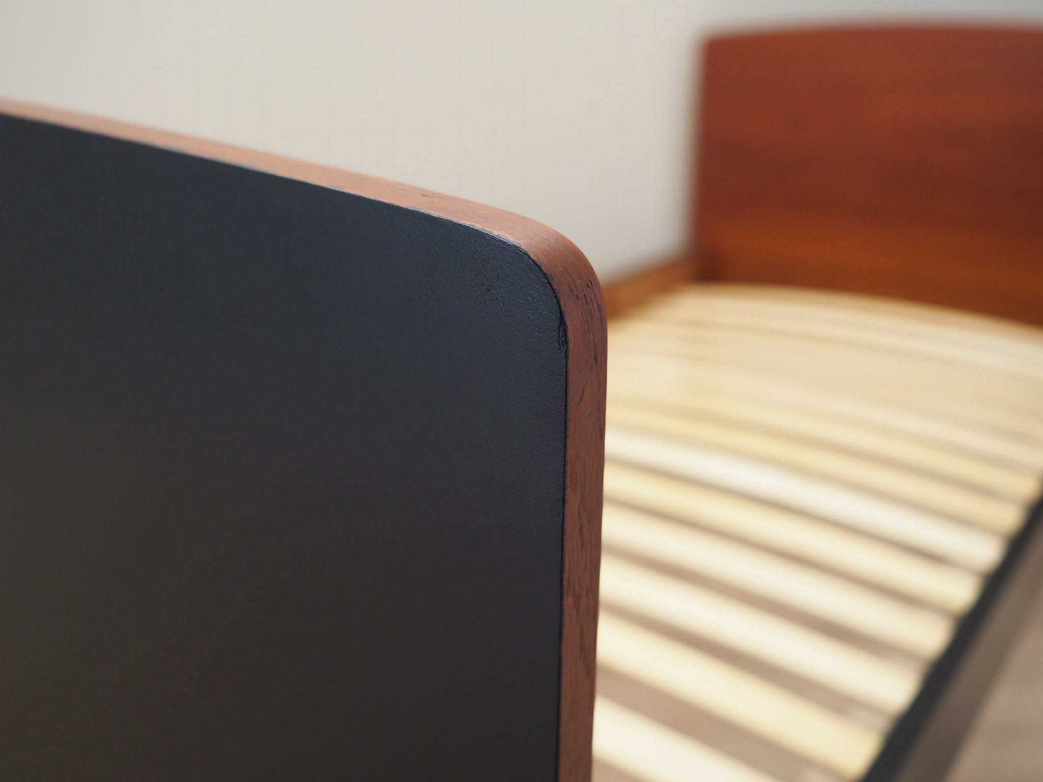 Vintage Bed Teak Wood Brown 1970s