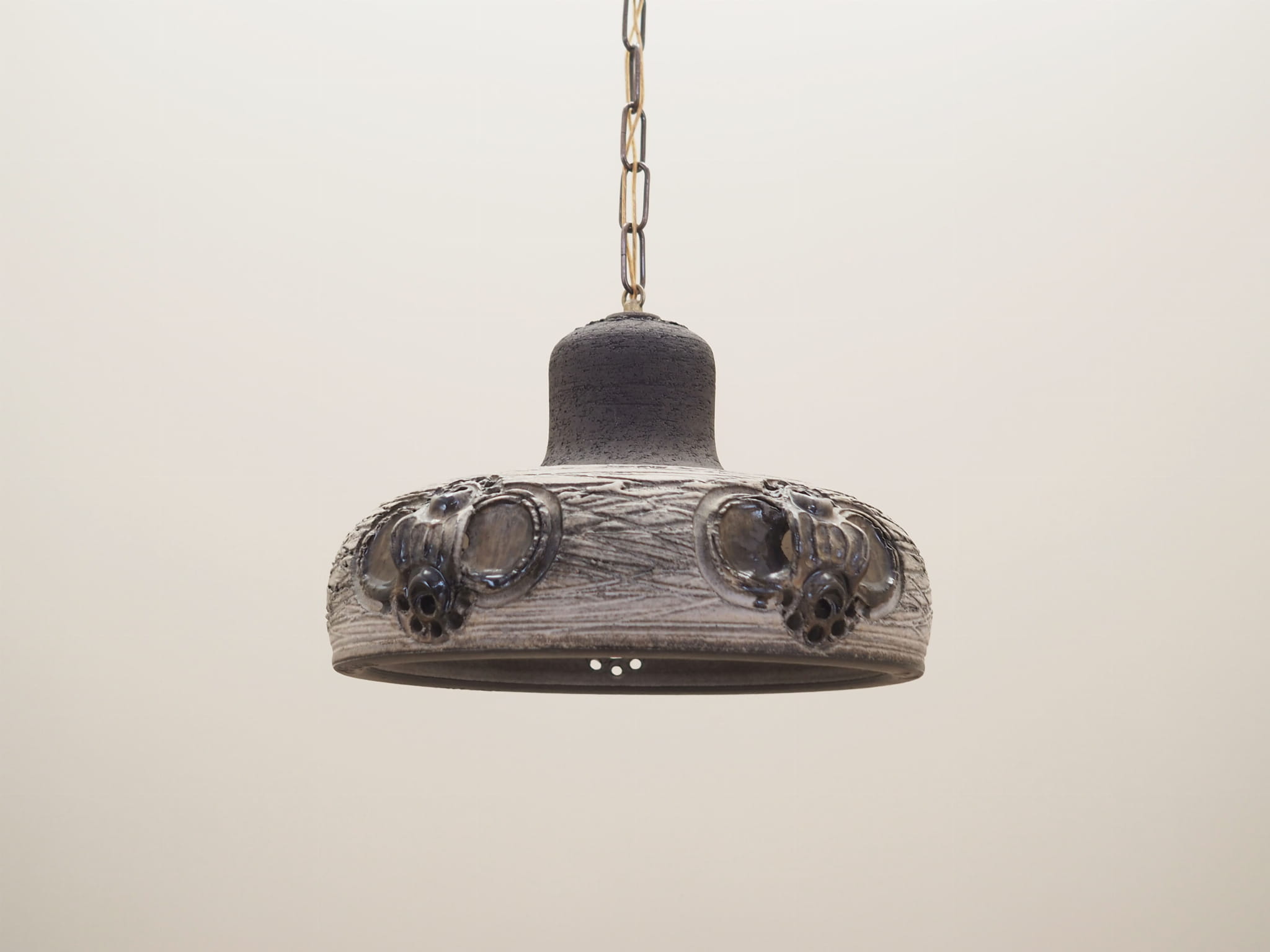 Vintage Pendant Lamp Ceramic Grey 1960s