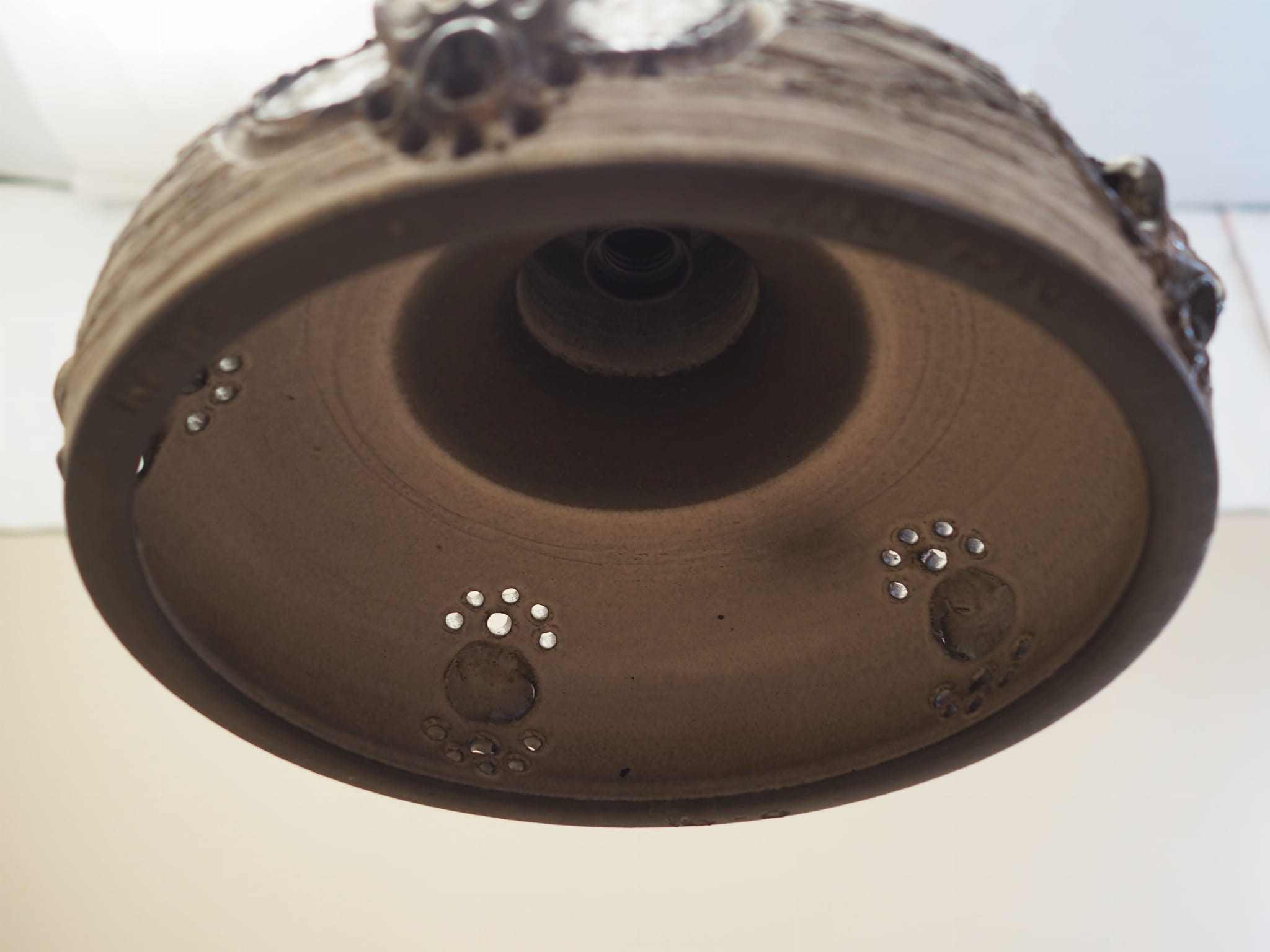 Vintage Pendant Lamp Ceramic Grey 1960s