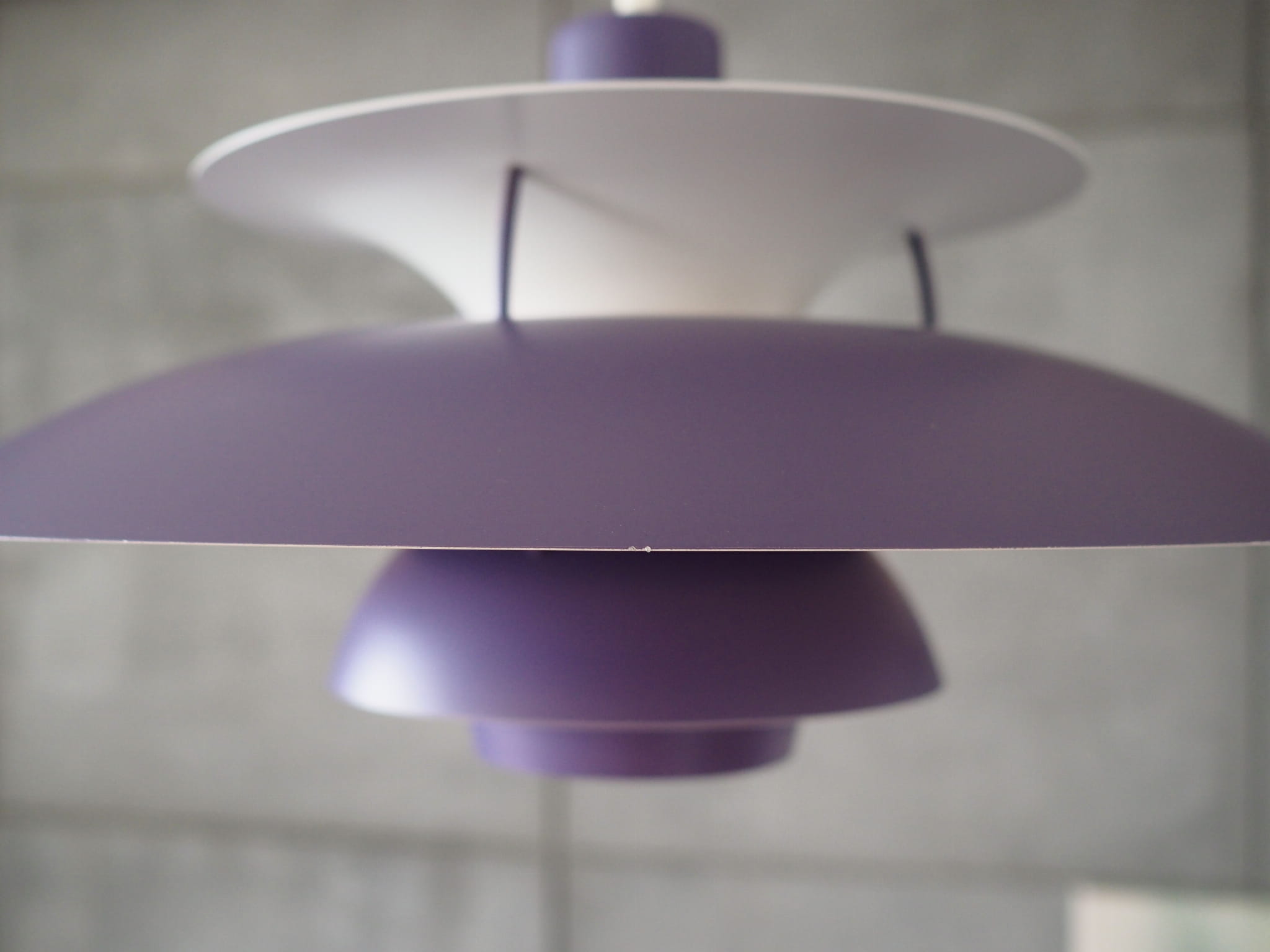 Vintage Pendant Lamp Metal Purple 1970s