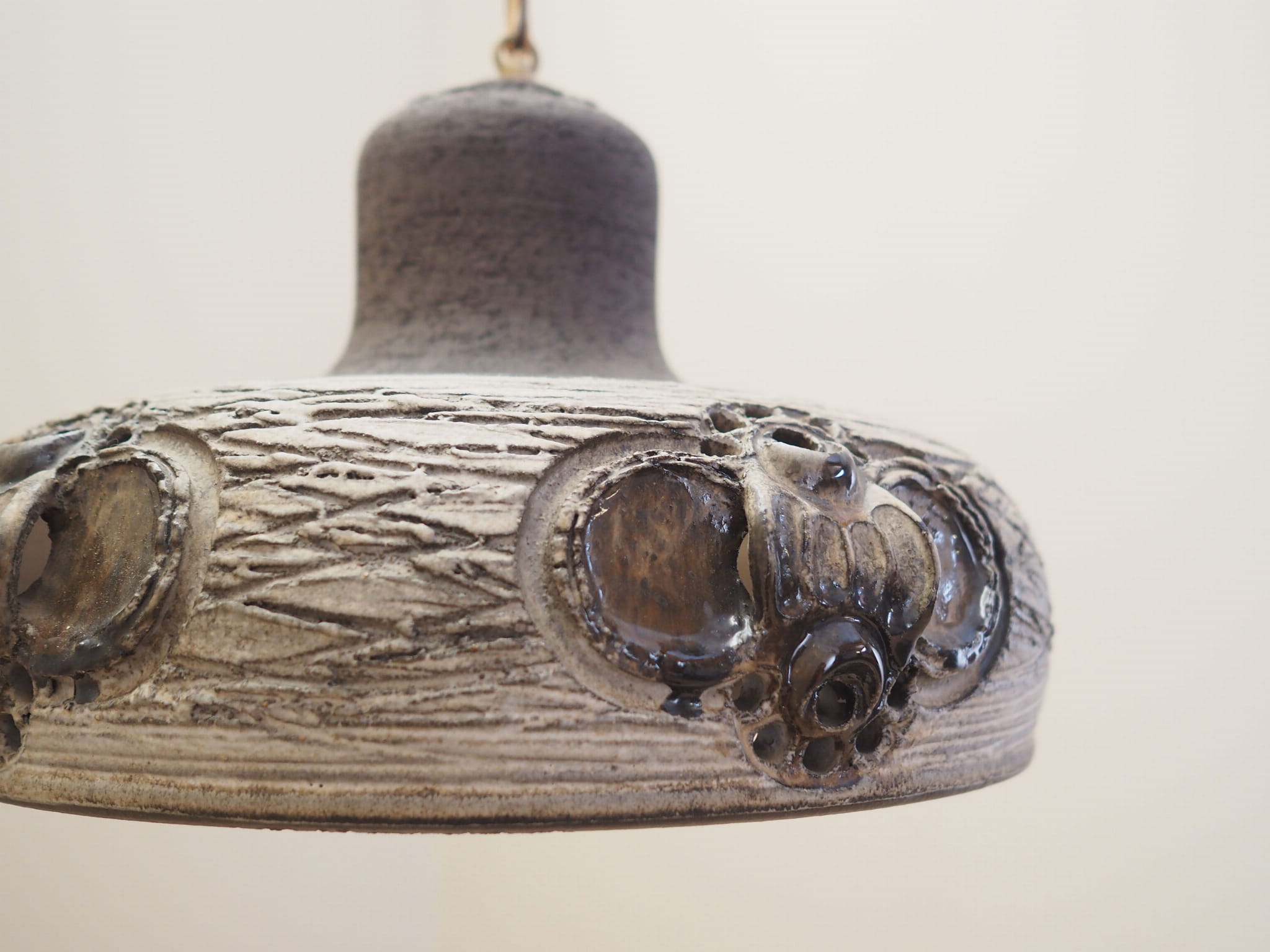 Vintage Pendant Lamp Ceramic Grey 1960s