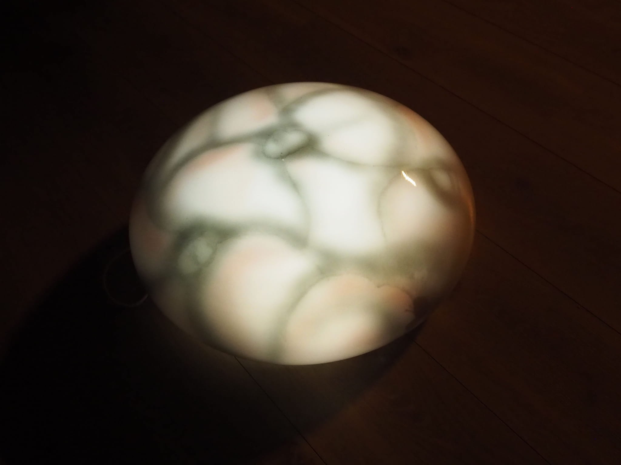 Vintage Pendant Lamp Glass White 1970s