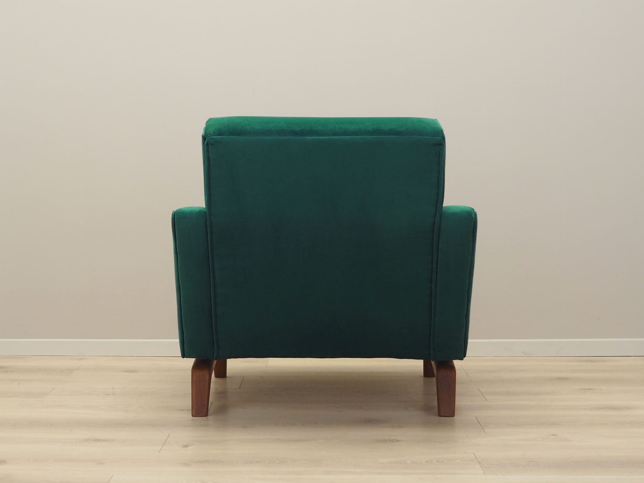 Vintage armchair velvet wood dark green 1970s
