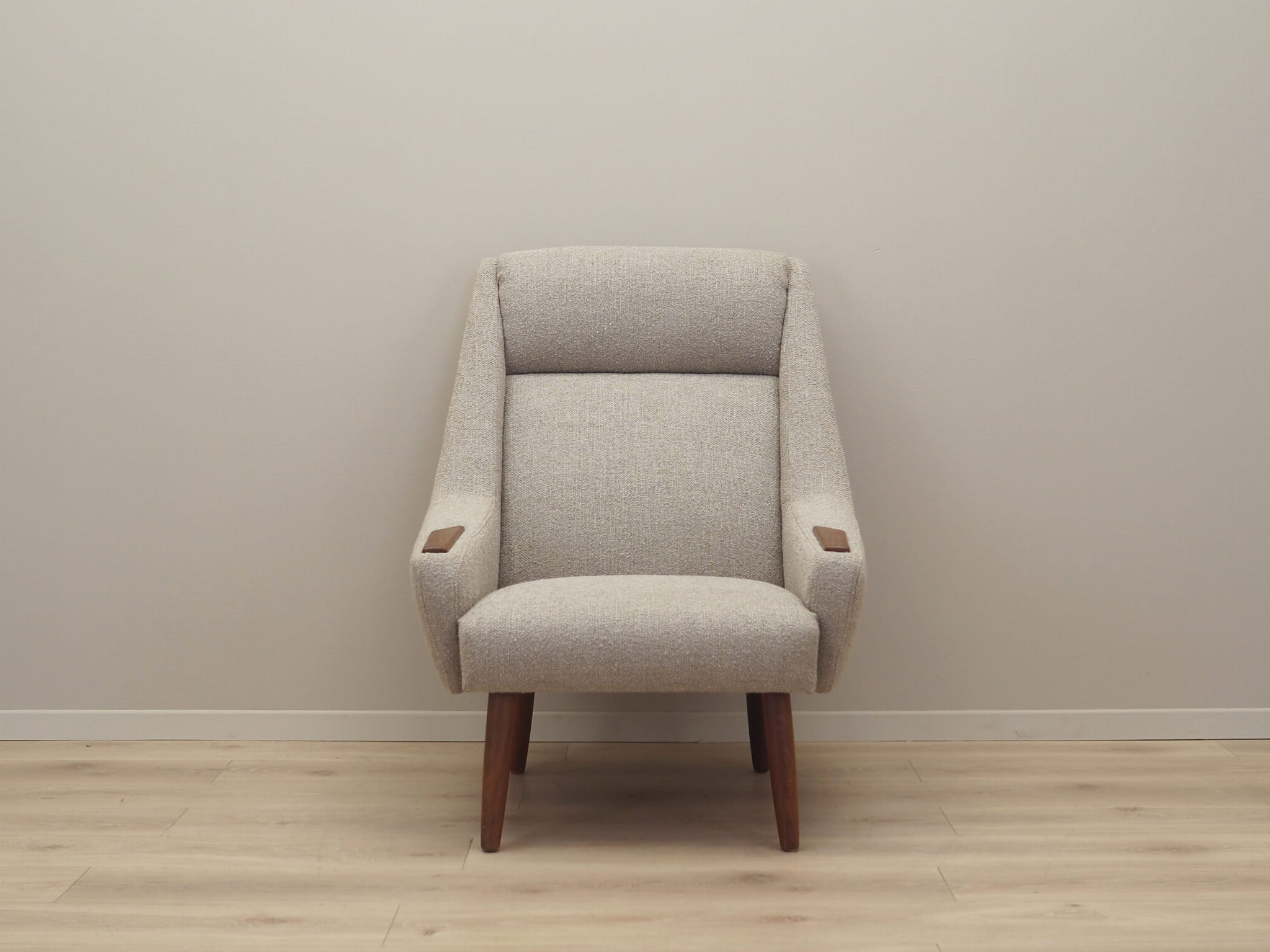 Vintage armchair Teak wood Textile Beige 1960s